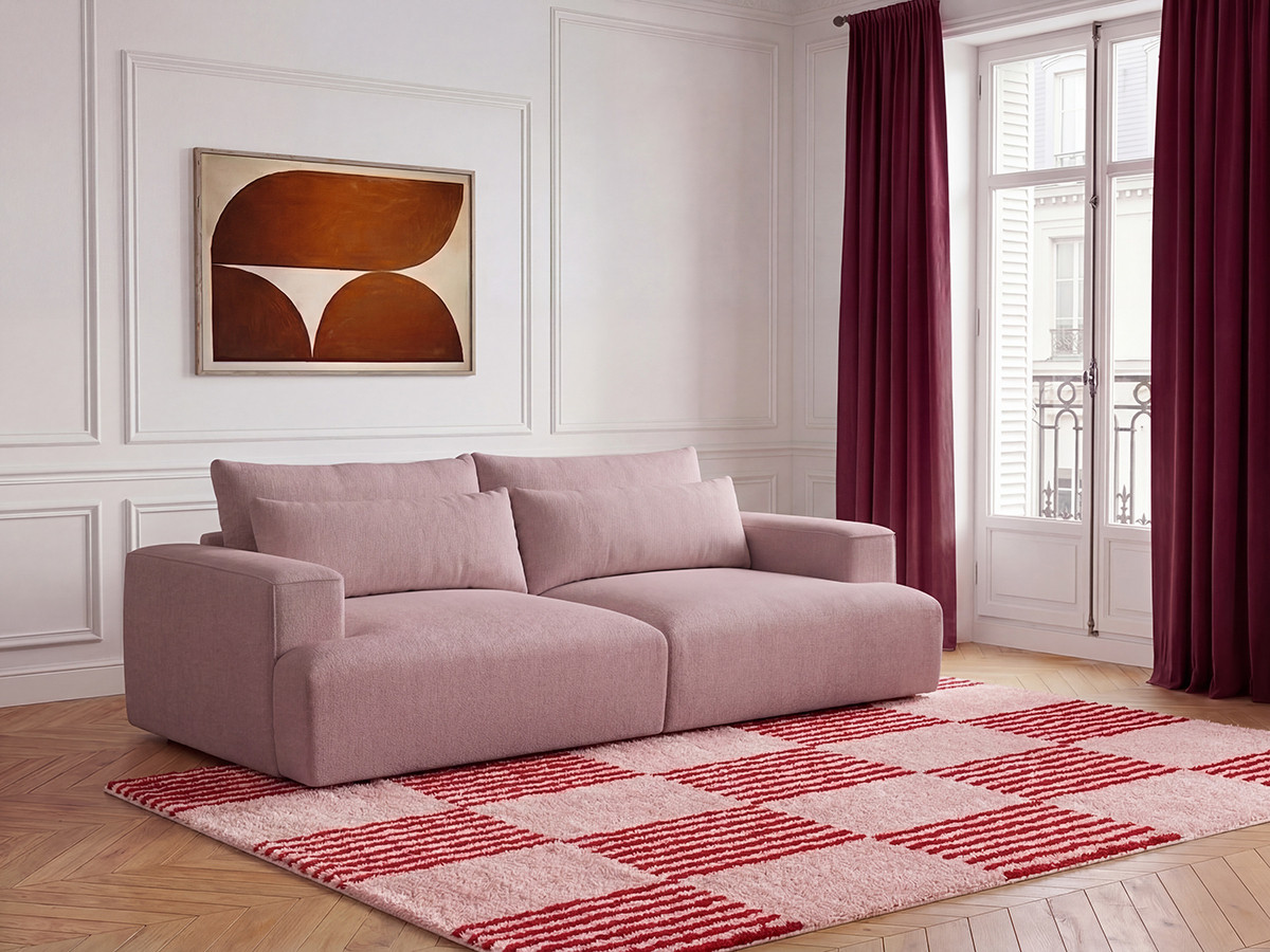 Bobochic Twiny Sofa 3-Sitzer Stoff Rosa