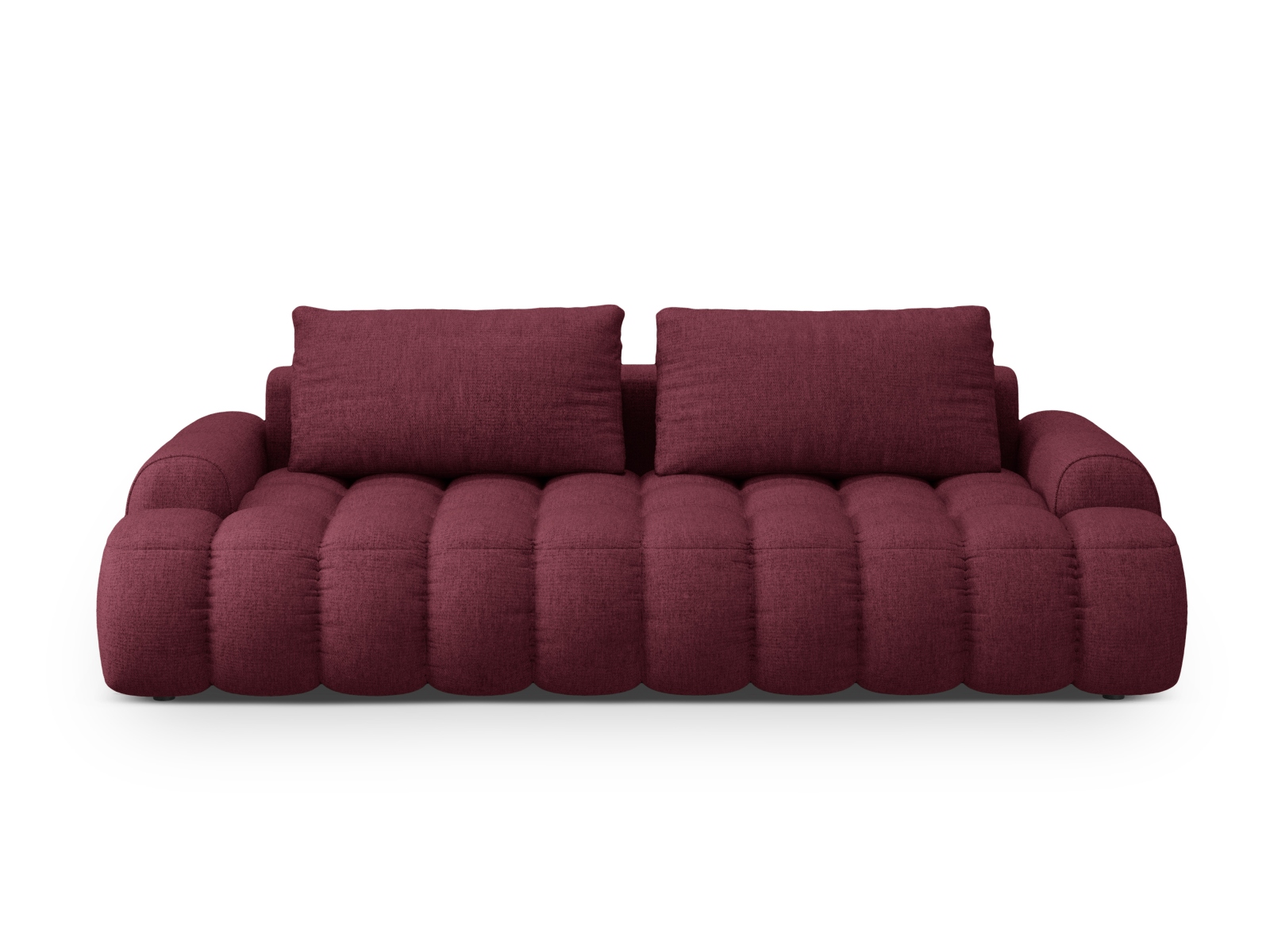 Cosmopolitan Design Schlafsofa Linz 4-Sitzer mit Bettkasten Strukturierter Stoff Sorella Burgundfarben