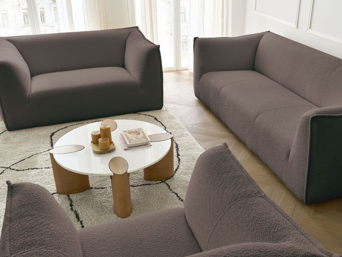 Bobochic Giorgia Sofa 5-Sitzer 534 × 100 cm Bouclé-Stoff Braun