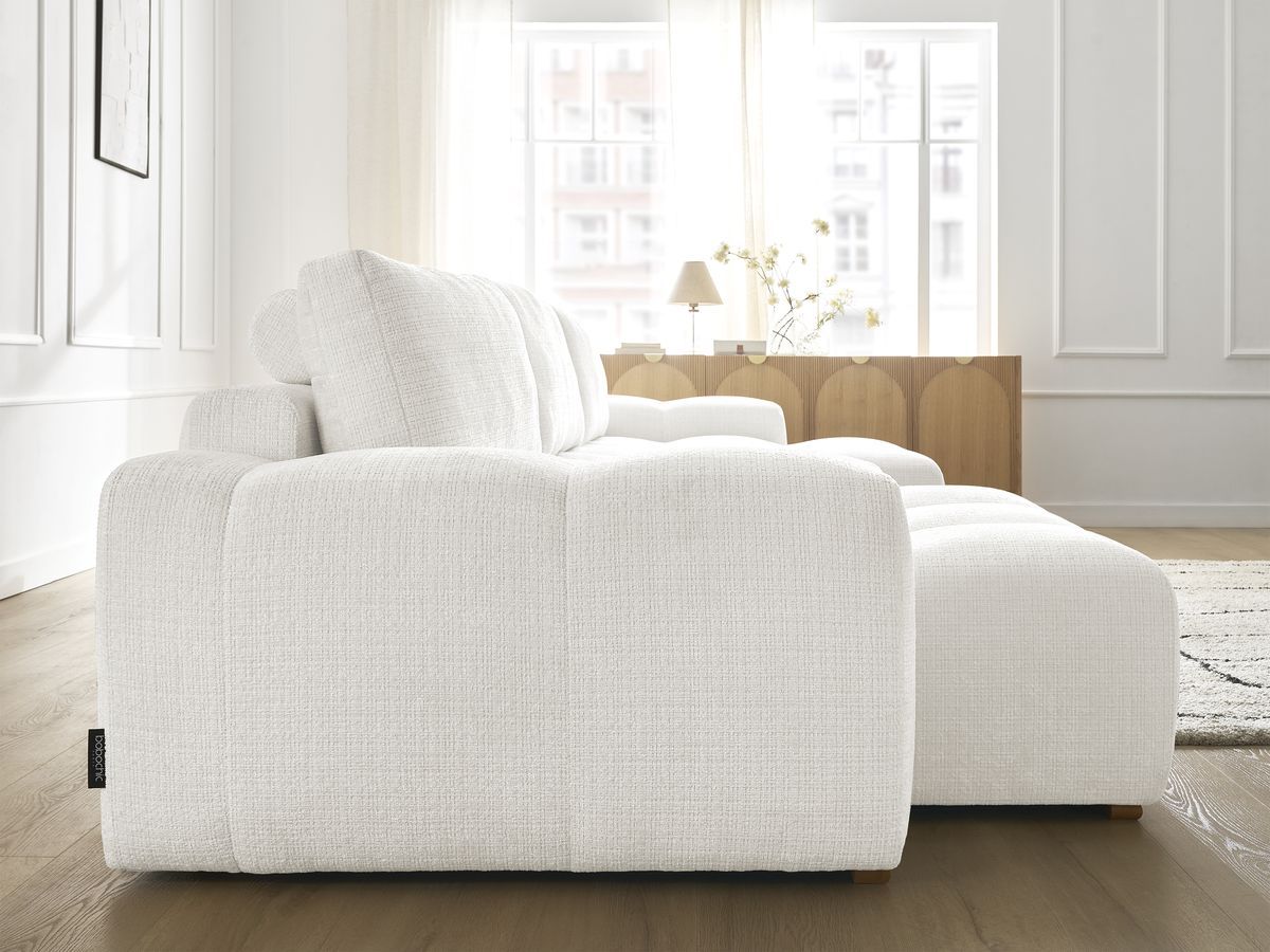 Bobochic Anakin Wohnlandschaft, 3 Kissen Strukturstoff Weiß