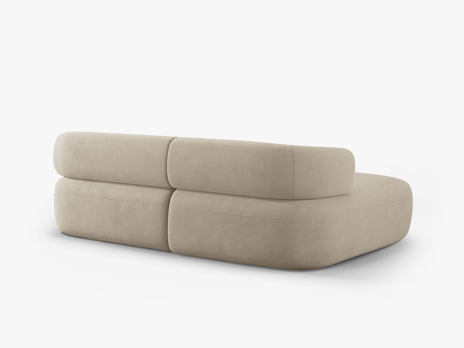 Micadoni 5-Sitzer Ecksofa Jenny Kleine Version Links Samt Salvador Beige