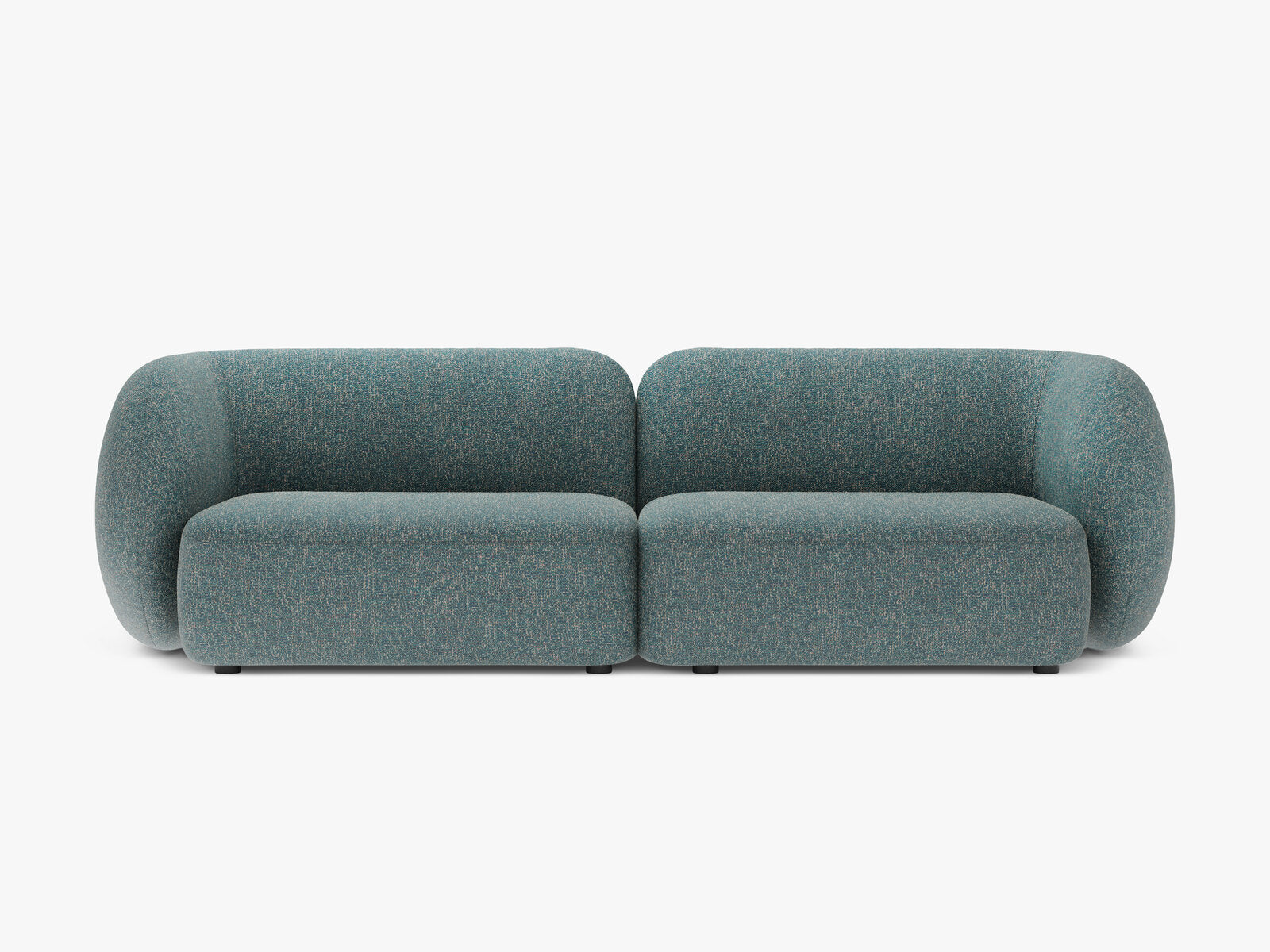 Micadoni Sofa Kate 4-Sitzer Strukturierter Stoff Blau Melange