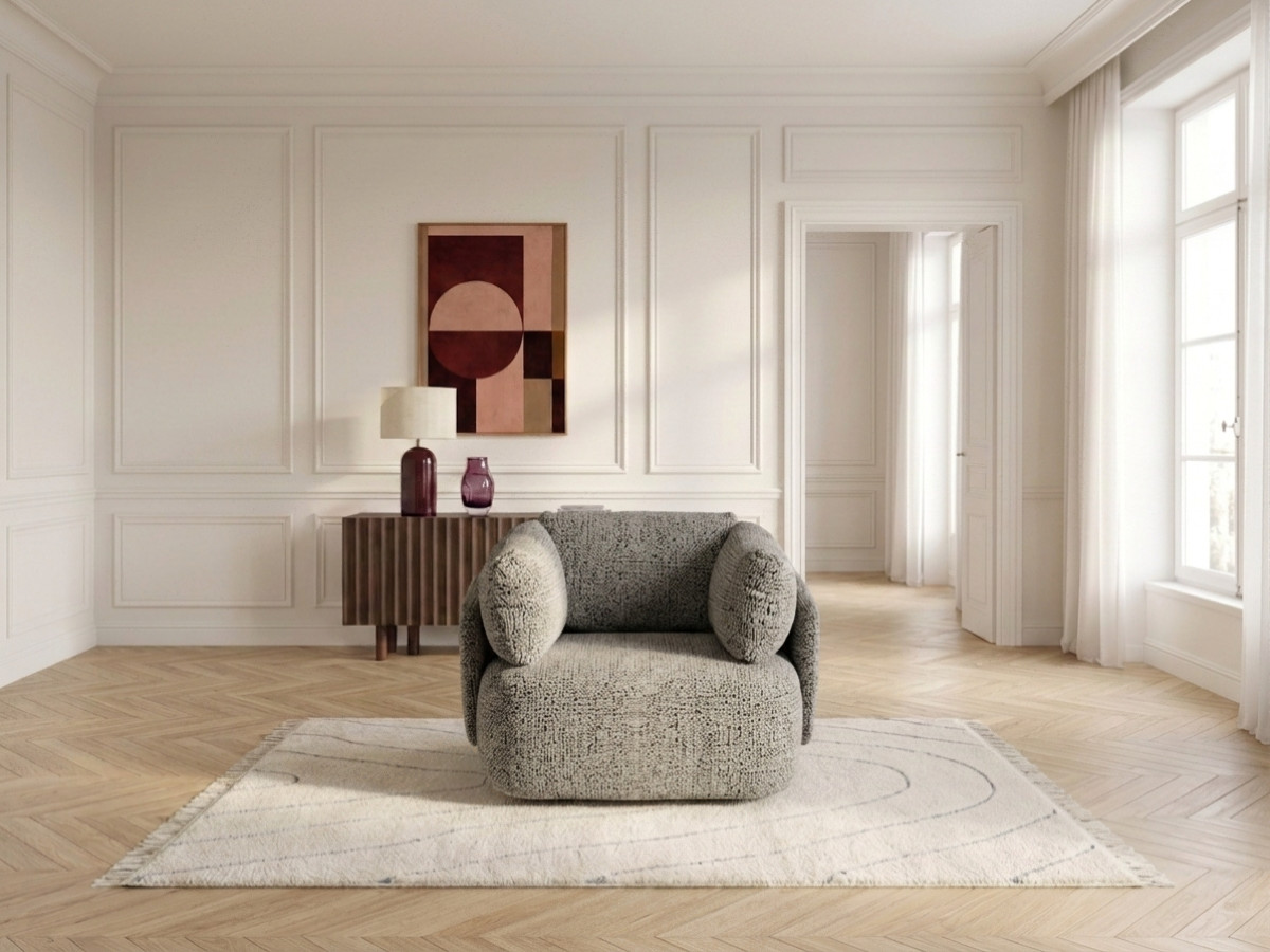 Bobochic Mario Sessel Melange-Stoff Taupe