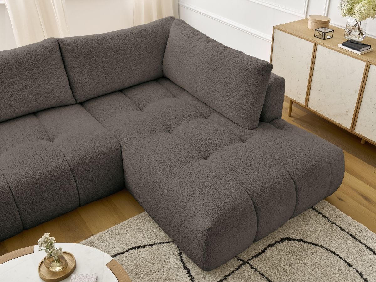 Bobochic Fuji Wohnlandschaft Bouclé-Stoff Braun Ecke links