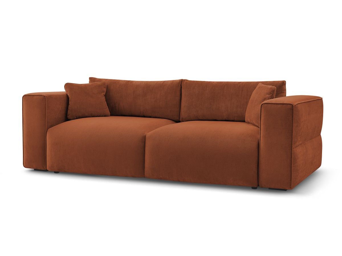 Bobochic Ezechiel Schlafsofa 3-Sitzer mit Bettkasten Stoff Rot