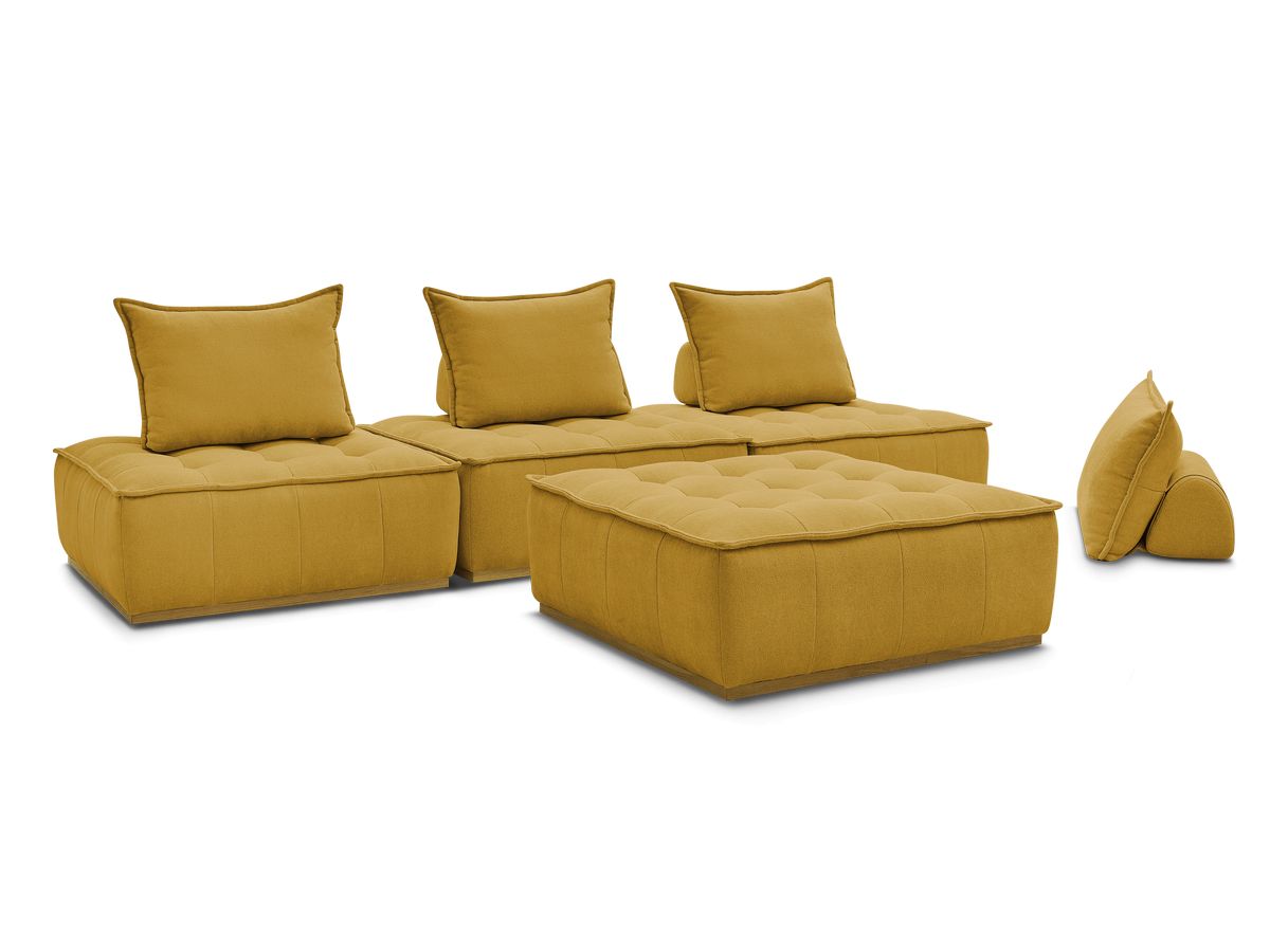 Bobochic Elisa Sofa 4-Sitzer Strukturstoff Gelb