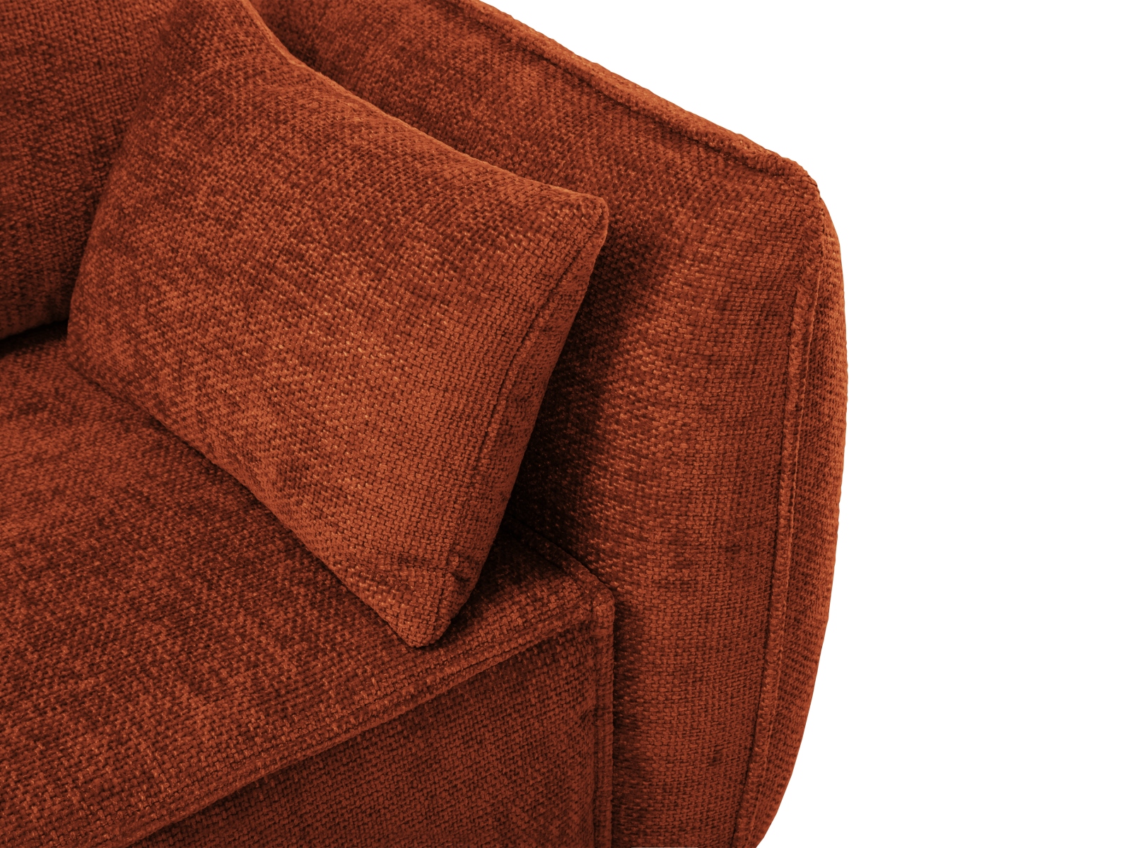 Micadoni Ecksofa Kaelle 4-Sitzer mit Schlaffunktion Links Chenille Terrakotta