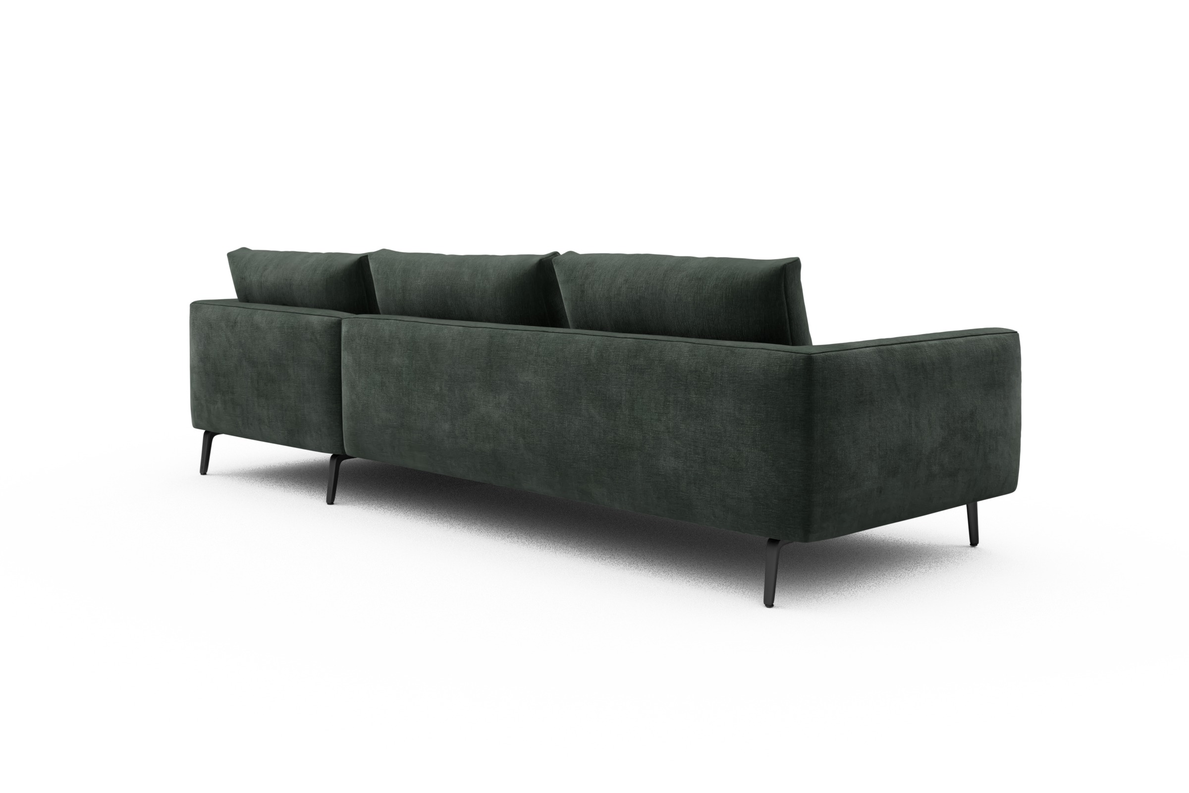 Ecksofa Karl Chaiselongue rechts mit 2,5-Sitzer Smooth-Laurel-Green