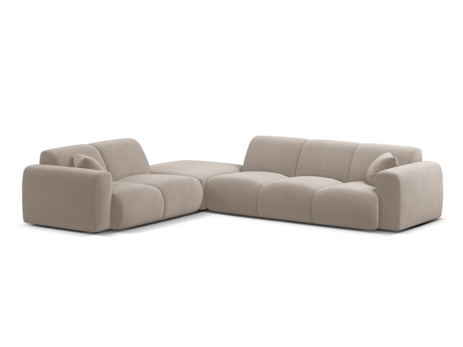 Micadoni Ecksofa Molino 6-Sitzer Links Samt Casino Helles Beige