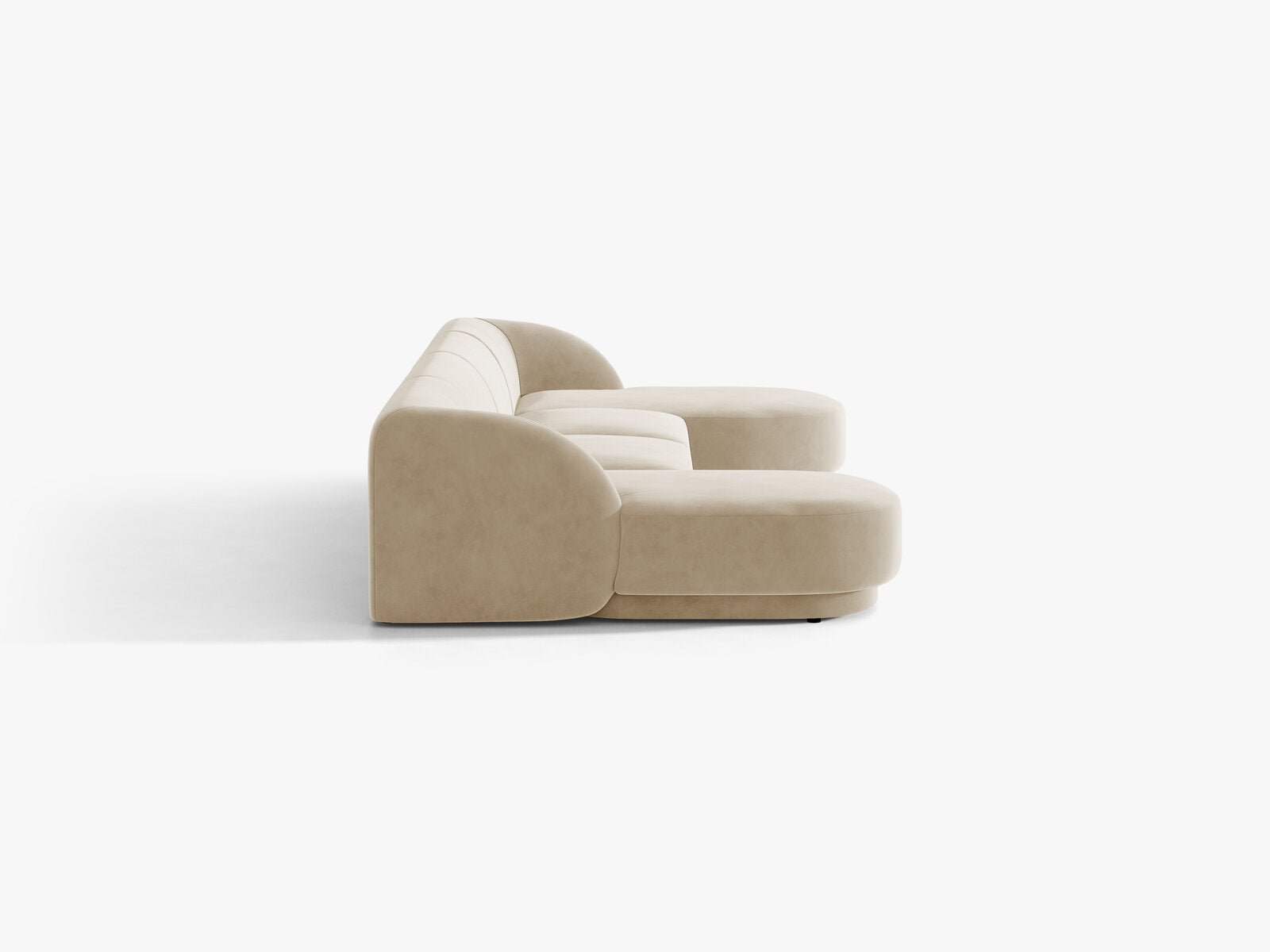 Micadoni Panorama-Sofa Miley 5-Sitzer Samt Venus Beige