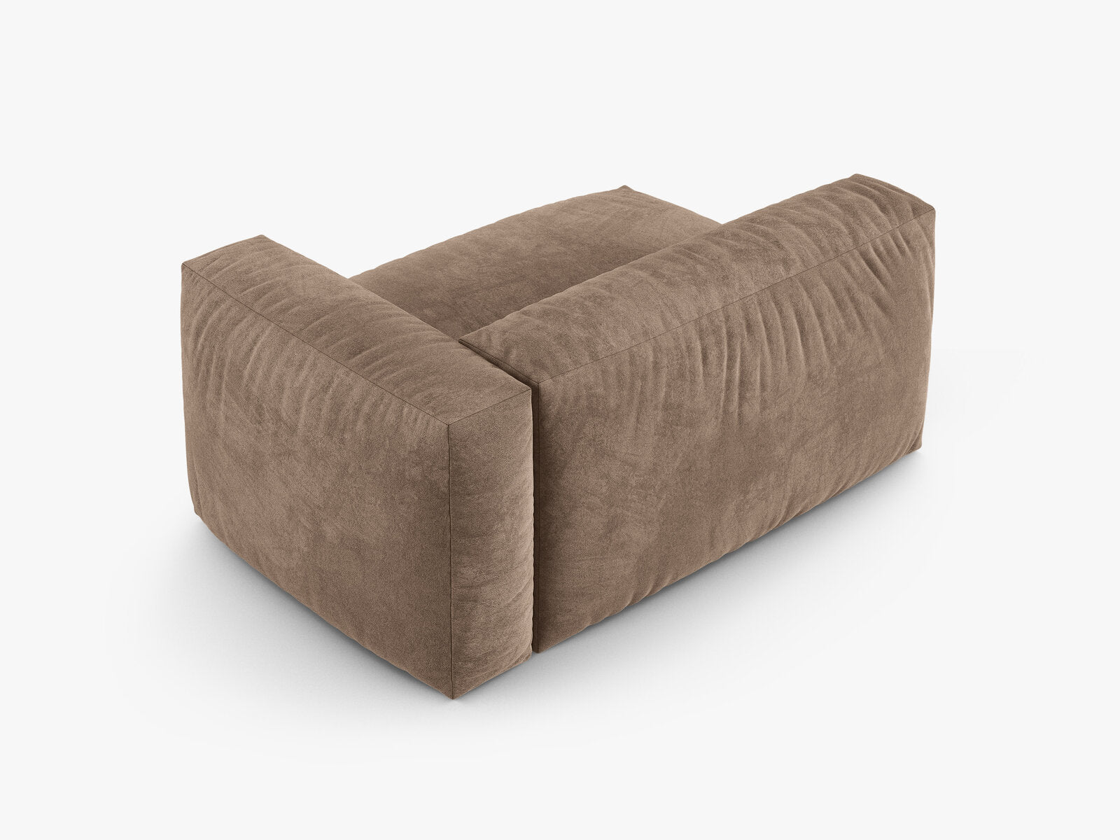 Micadoni Eckmodul mit Armlehne Martina 1-Sitzer Groß 90cm Sitztiefe Rechts Samt Vogue Dunkelbeige