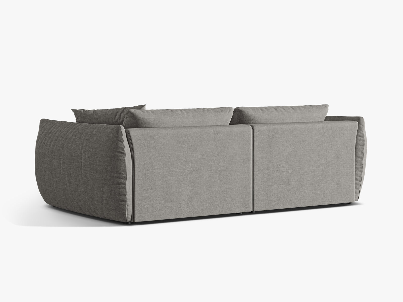 Micadoni Sofa Chris 4-Sitzer Strukturierter Stoff Warmes Grau