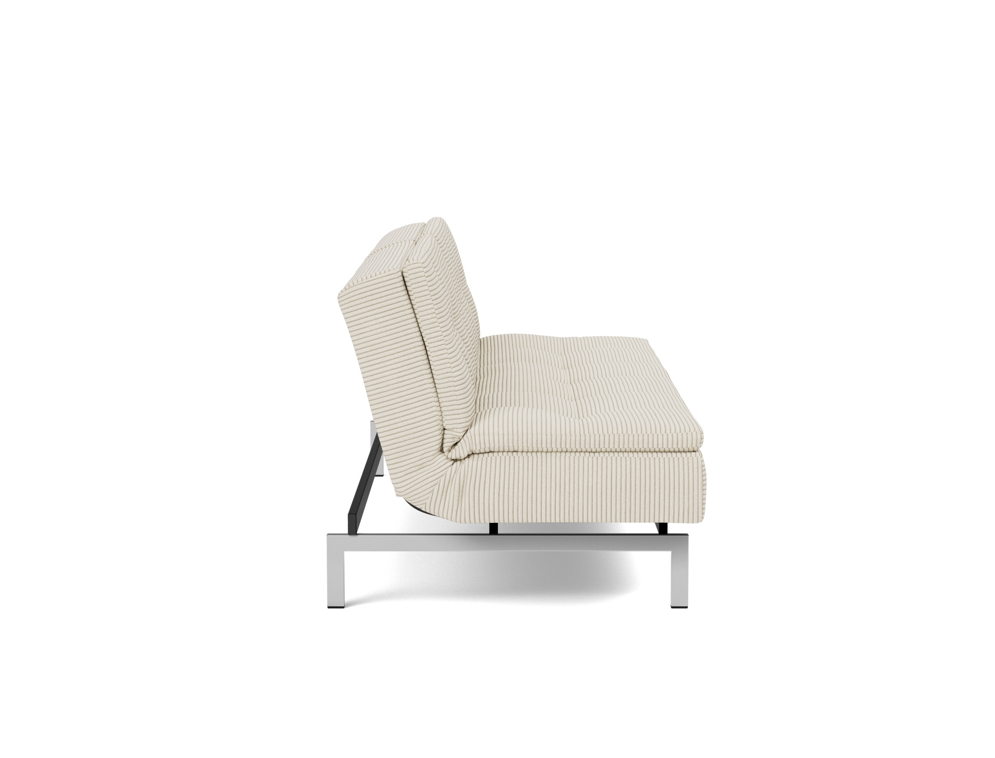 Schlafsofa Dublexo Kord Corduroy 594-Ivory Beine Chrom