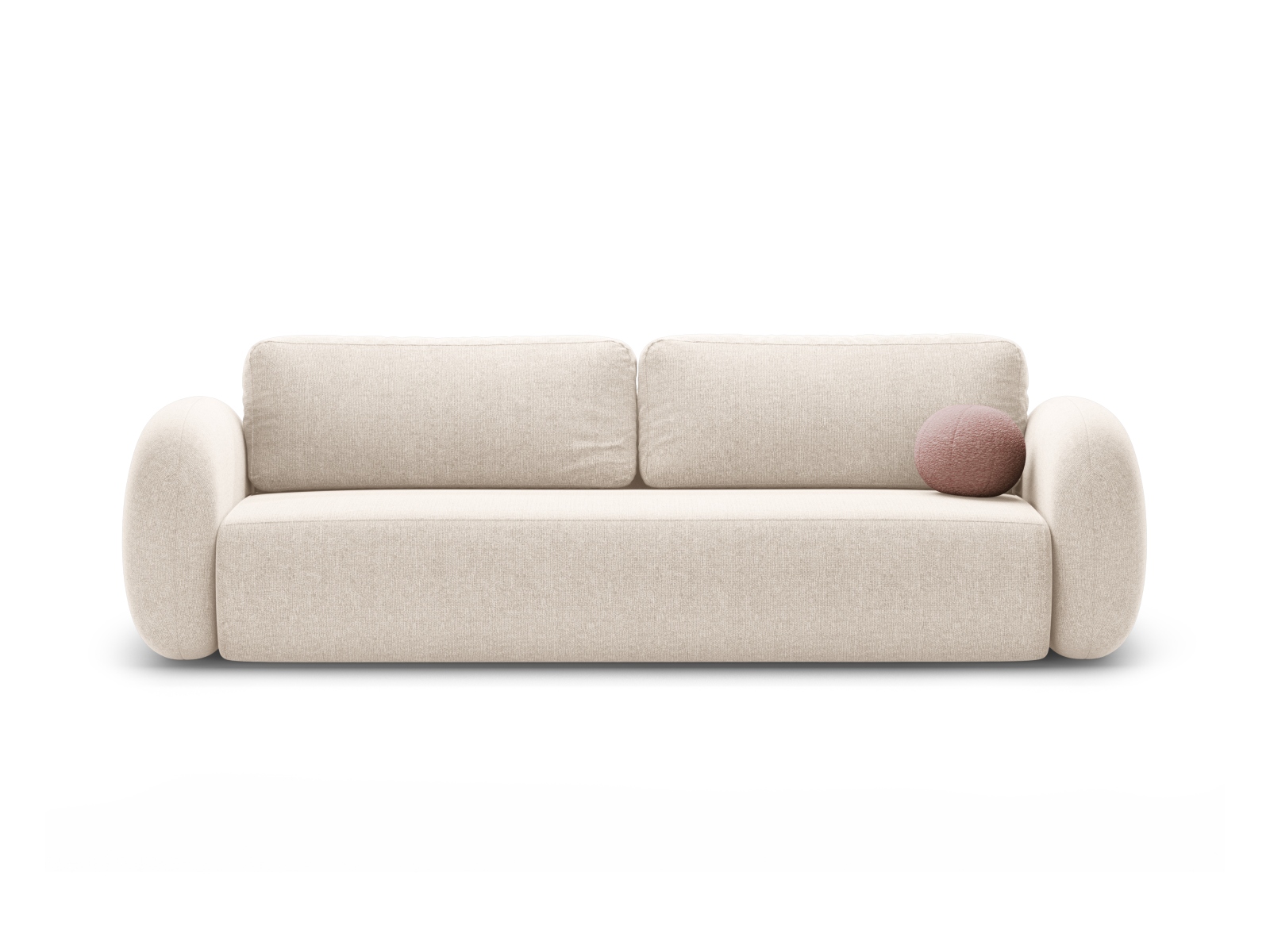 Cosmopolitan Design Schlafsofa Tonale 3-Sitzer mit Bettkasten Chenille Eden Helles Beige