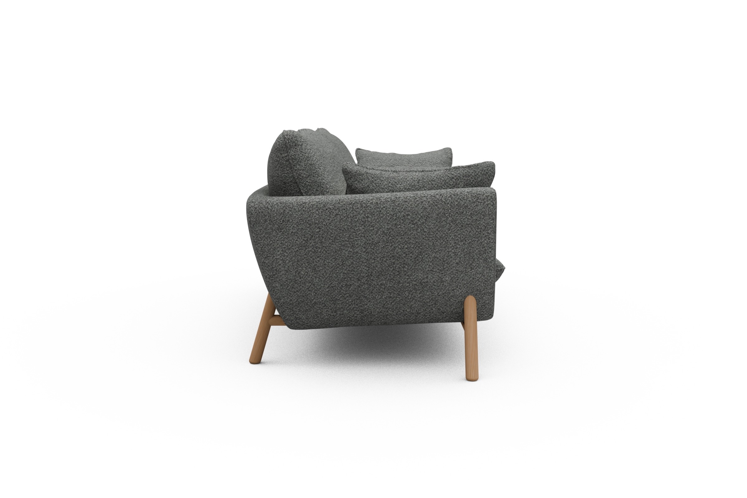 Sofa Emil 3-Sitzer Beinfarbe Eiche Natur Vanora-Warm-Grey