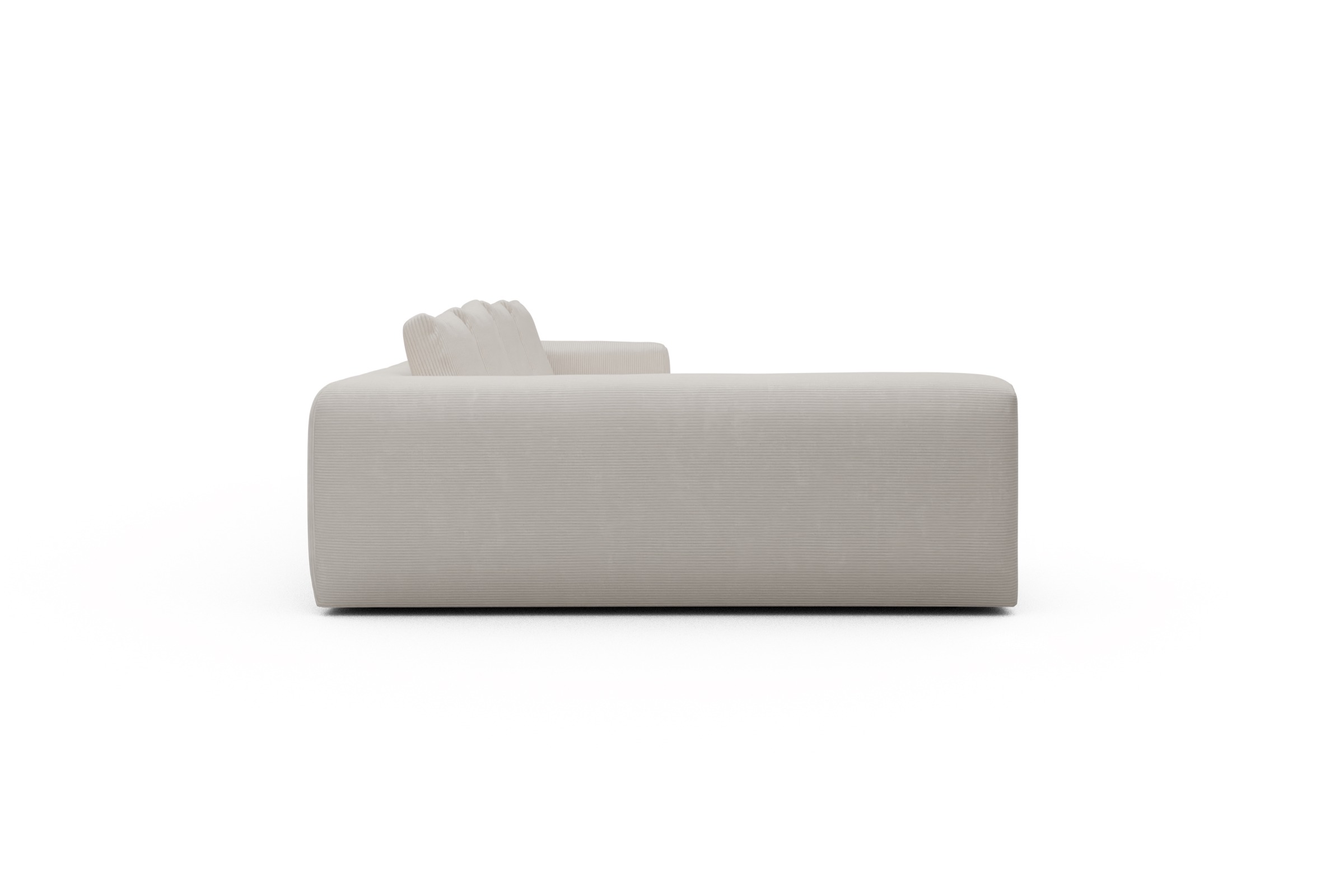 Wohnlandschaft Fred Chaiselongue rechts mit 2-Sitzer und lange Armlehne links Corduroy-Ivory