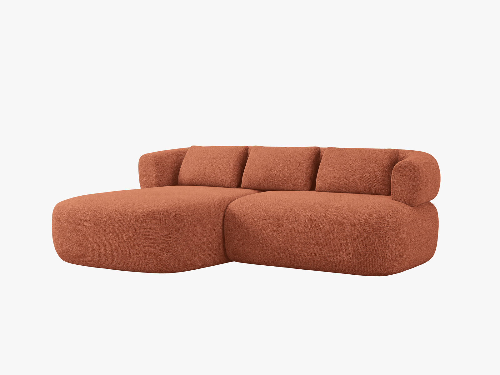 Micadoni 5-Sitzer Ecksofa Jenny Kleine Version Links Boucle Now or Never Ziegel