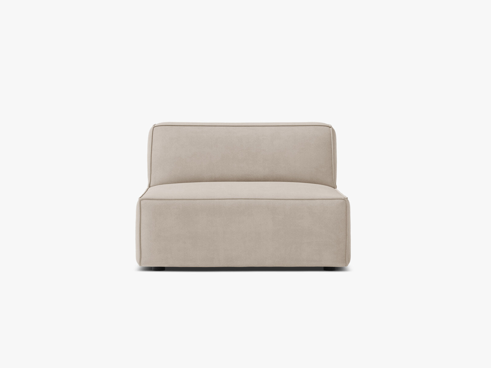 Micadoni Jodie Sofamodul armlos Samt Bluvel Dunkelbeige