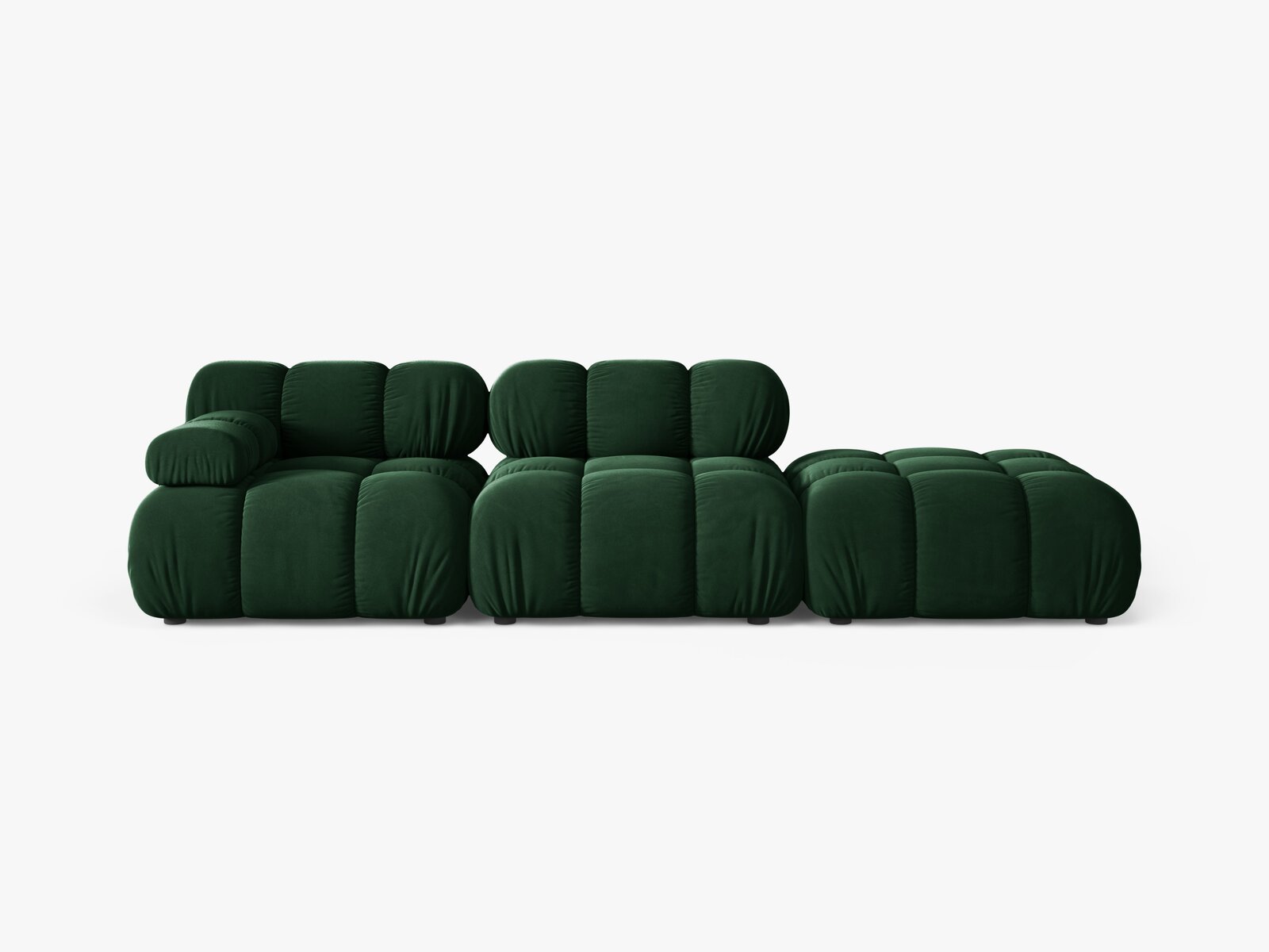 Micadoni Modulares Sofa Bellis 4-Sitzer Rechts Samt Bluvel Flaschengrün
