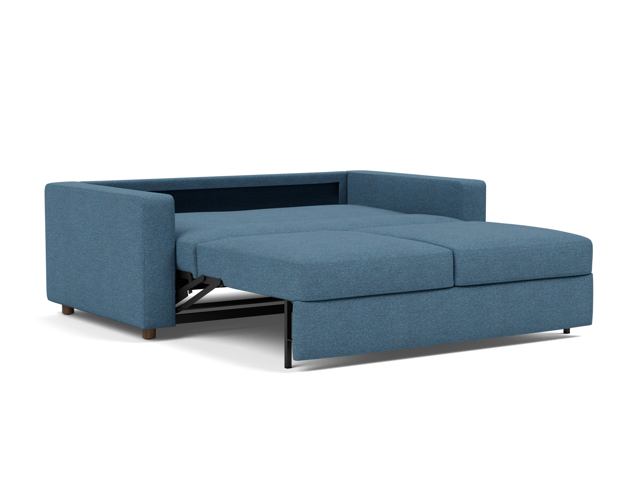 Schlafsofa Neah mit Standard-Armlehnen 160 Strukturierter Stoff Weda 302-Weda-Blue