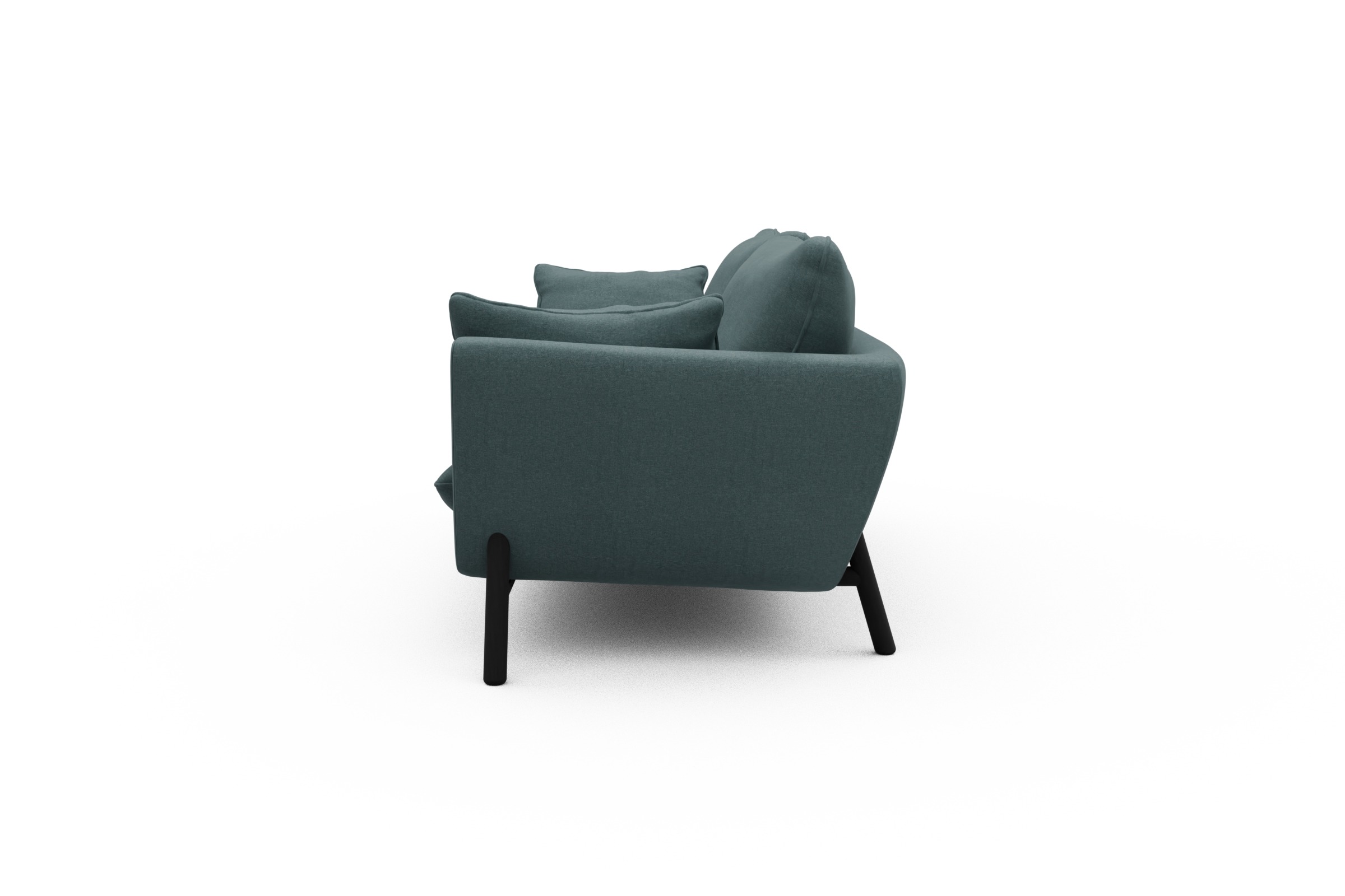 Sofa Emil 3-Sitzer Beinfarbe Eiche Schwarz Satya-Niagara
