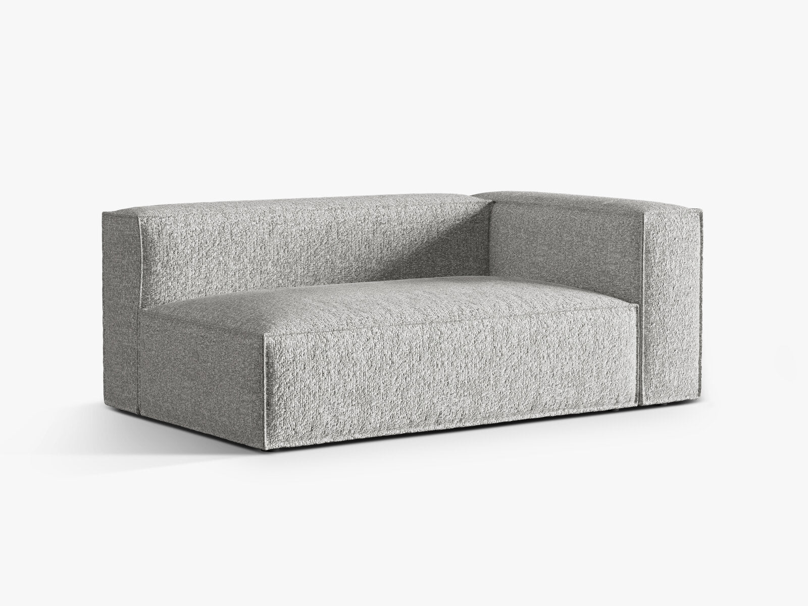 Micadoni Modul Nuria Groß 3-Sitzer Boucle Monet Silber Rechts