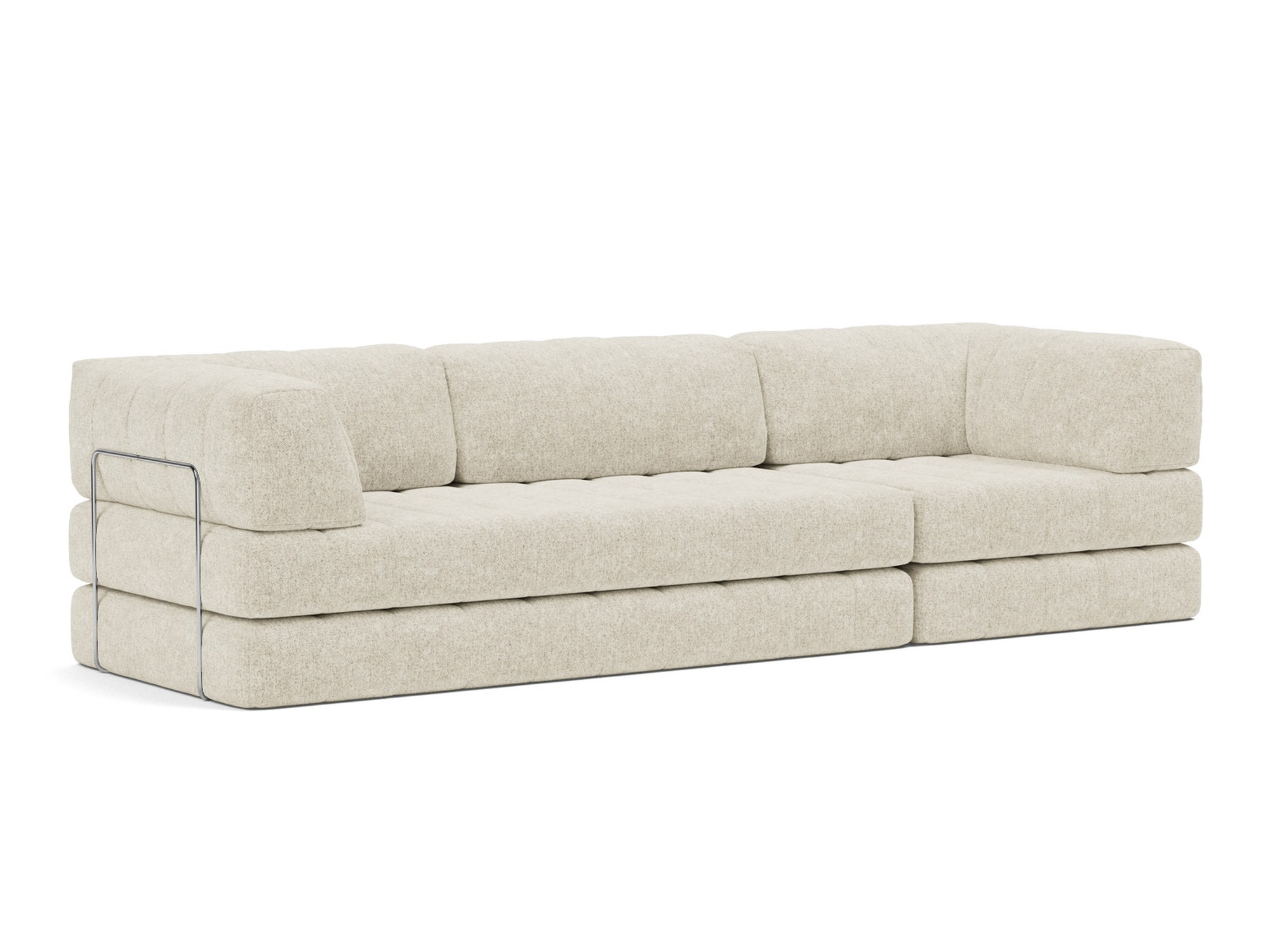 Schlafsofa CozyPad Grand mit Armlehnen Strukturierter Stoff Taura 357-Off-White