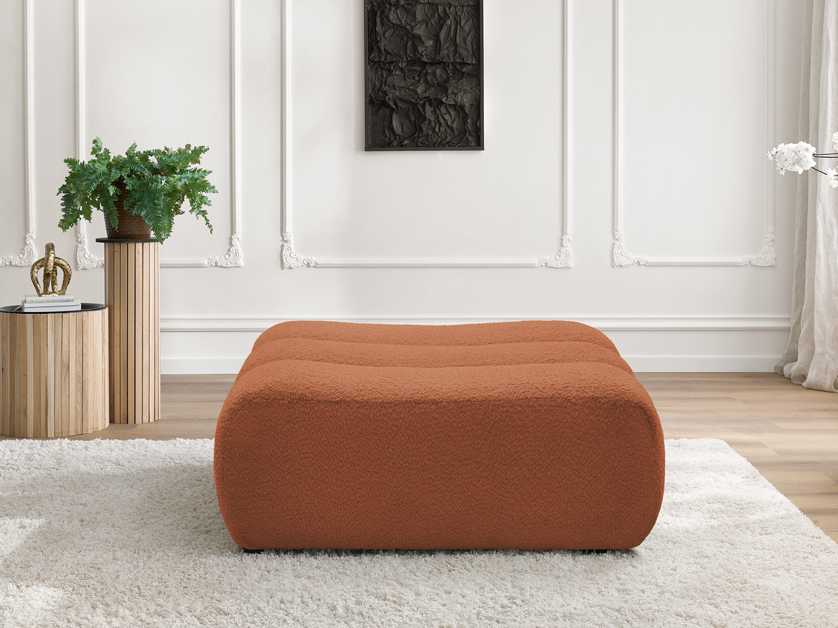 Bobochic Azra Pouf Bouclé-Stoff Orange