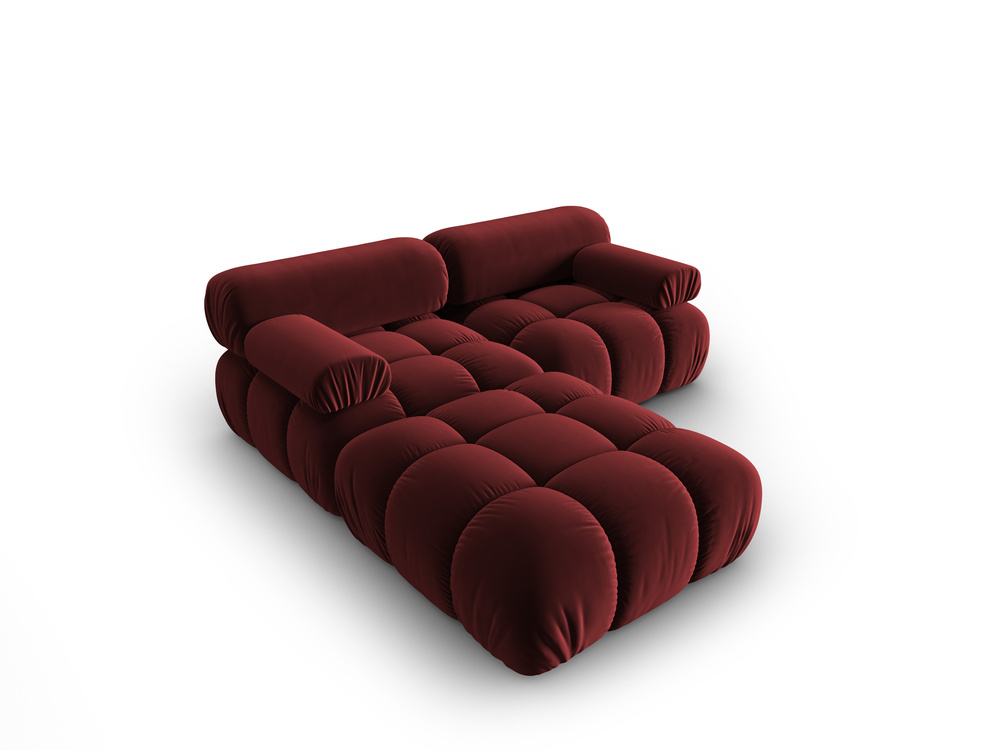 Cosmopolitan Design Modulares Ecksofa Cortina 3-Sitzer Samt Bluvel Rot