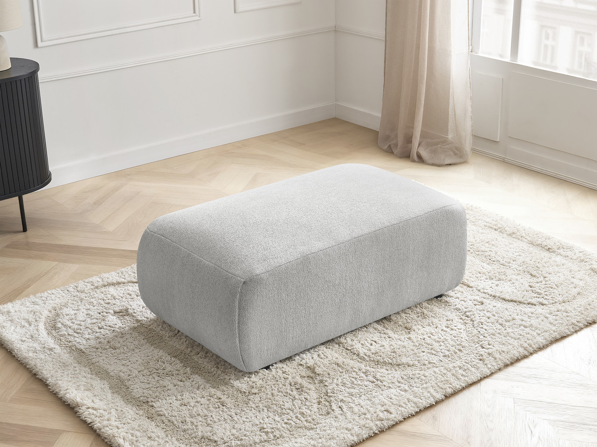 Bobochic Jana Pouf 63 × 114 cm Melange-Stoff Hellgrau
