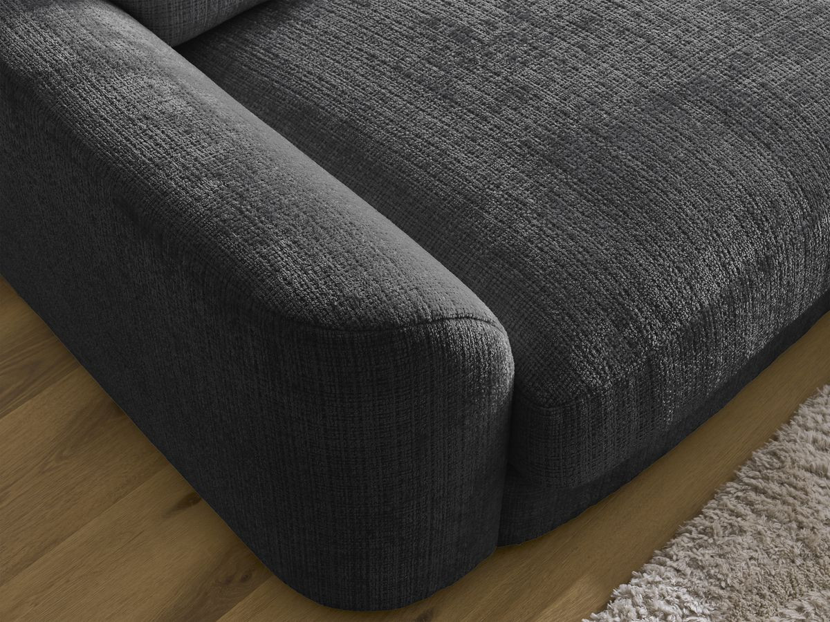 Bobochic Leonore Ecksofa Strukturstoff Schwarz Ecke rechts