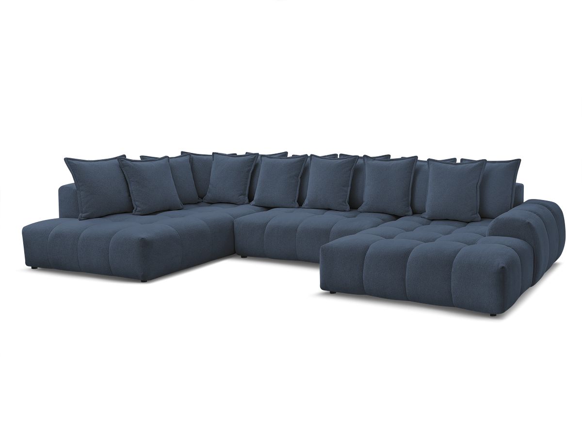 Bobochic Everest Wohnlandschaft, 14 Kissen Melange-Stoff Dunkelblau Ecke rechts