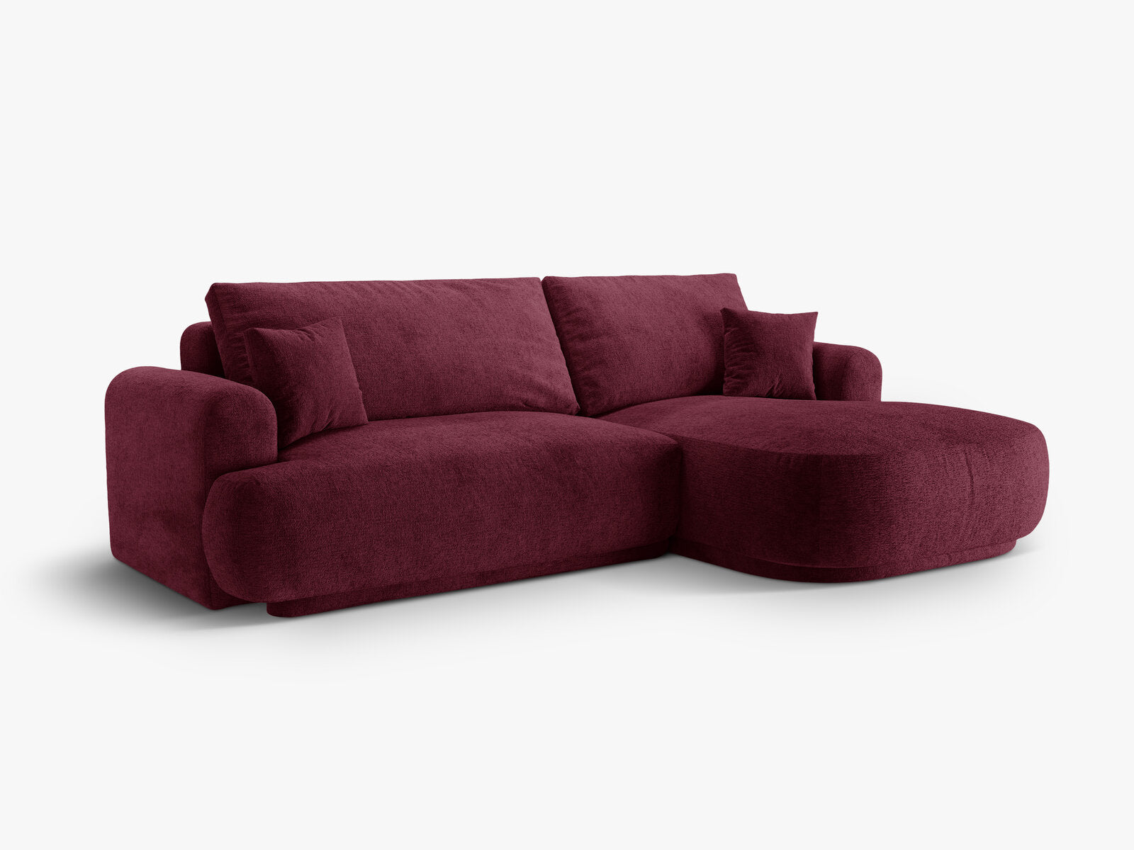 Micadoni Ella Ecksofa 5-Sitzer mit Schlaffunktion Rechts Strukturierter Stoff Sorella Burgundfarben