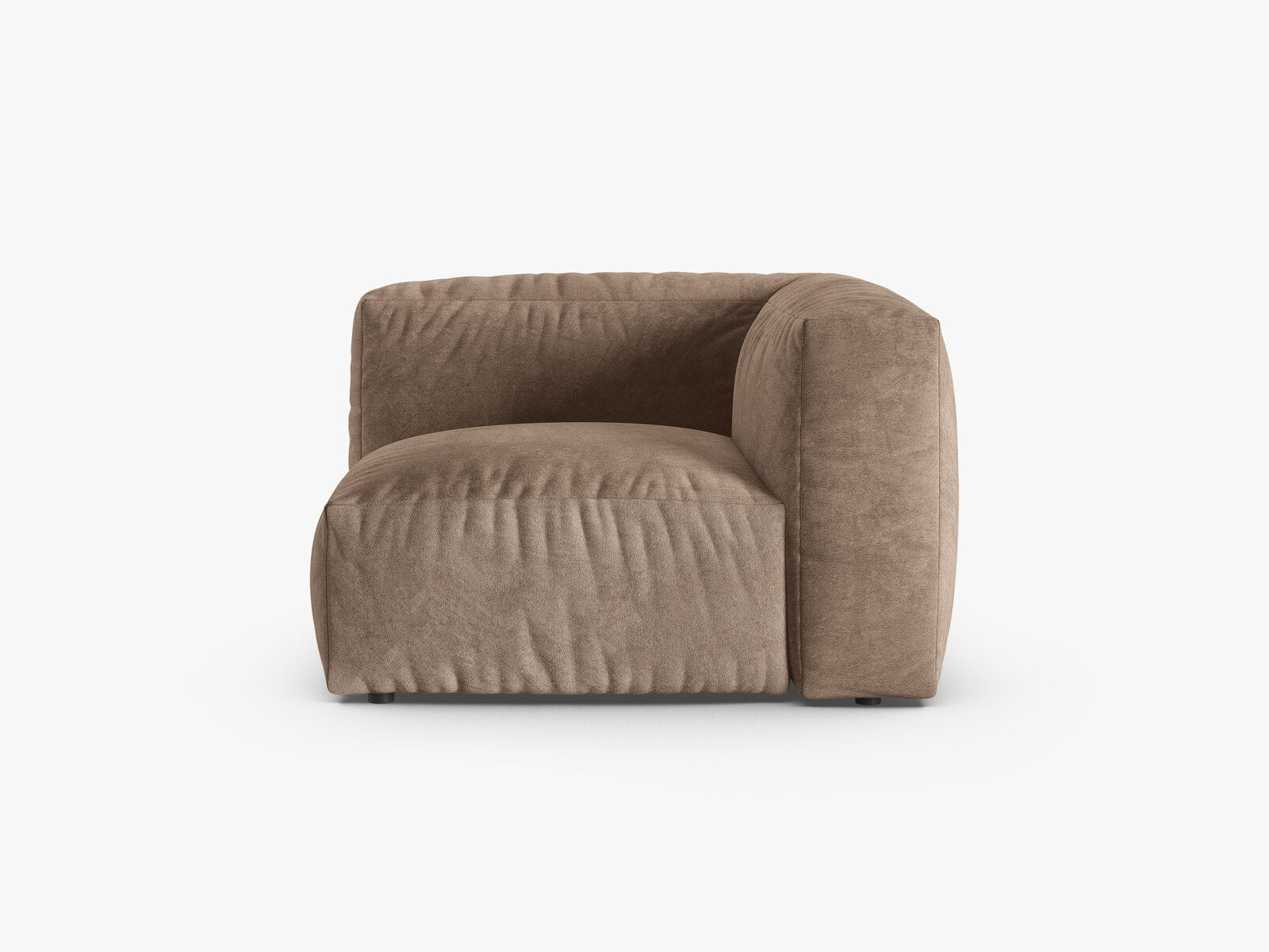 Micadoni symmetrisches Eckmodul Martina 1-Sitzer 90cm Sitztiefe Samt Vogue Dunkelbeige