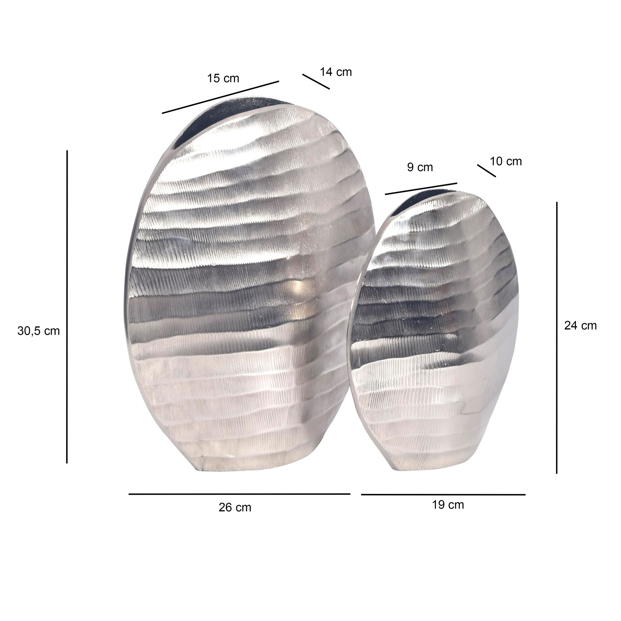 Tischvase Saltnes Aluminium Silber Ø 26 × H 31 cm