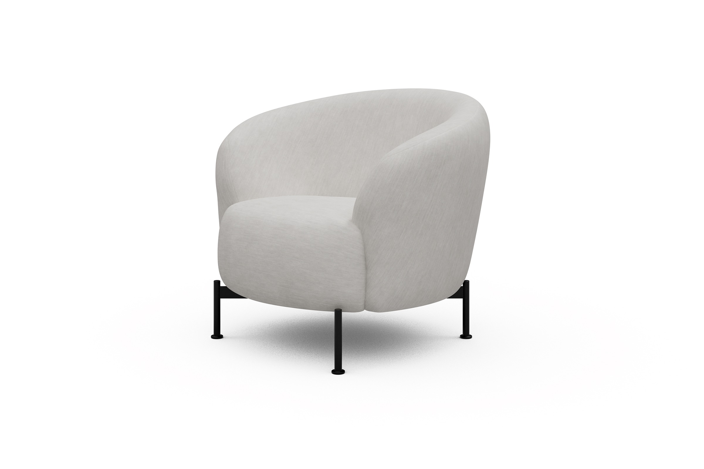 Sessel Ronda X-Metallgestell Schwarz Vivus-Dusty-Off-White