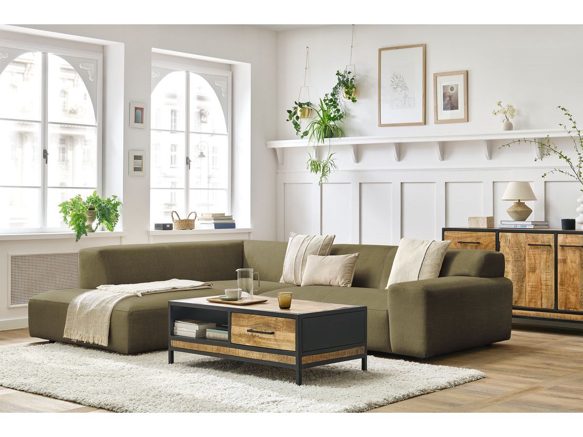 Bobochic Lavena Ecksofa 272 × 220 cm Samt Grün Ecke links