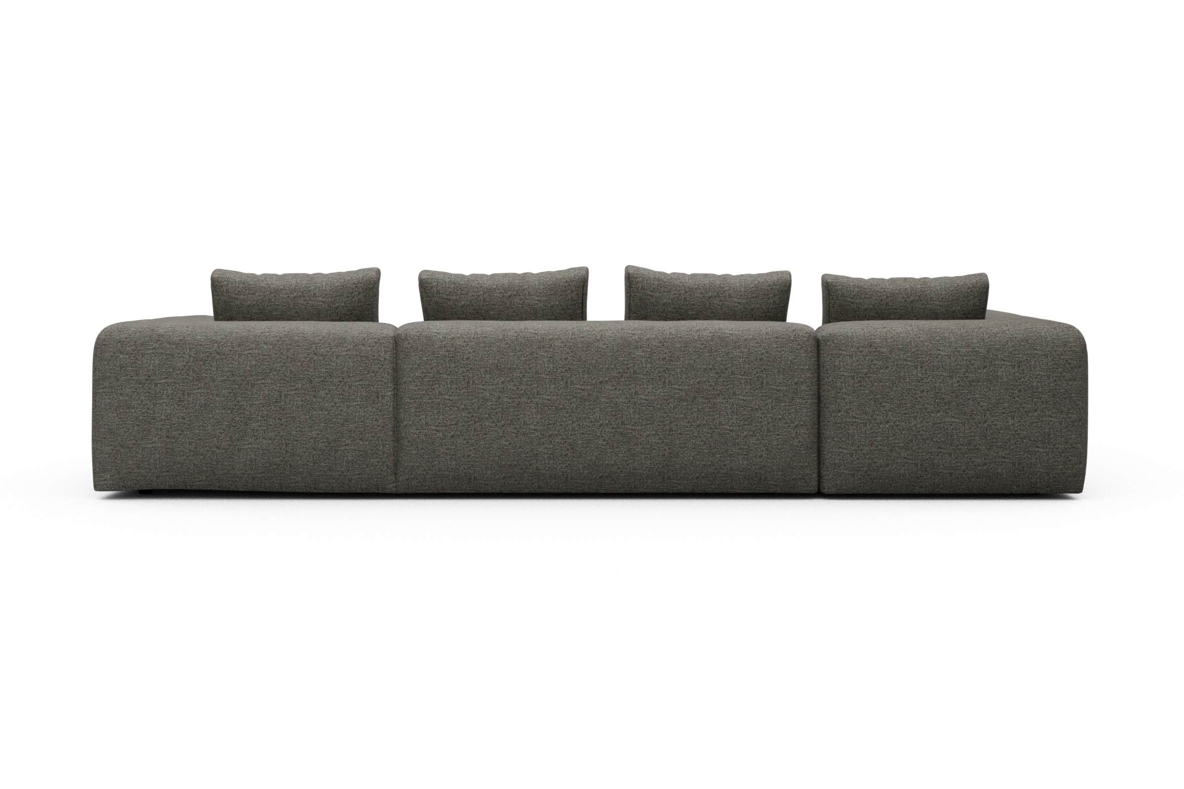 Wohnlandschaft Fred Chaiselongue rechts mit 2-Sitzer und lange Armlehne links Carreno-Sepie-Brown