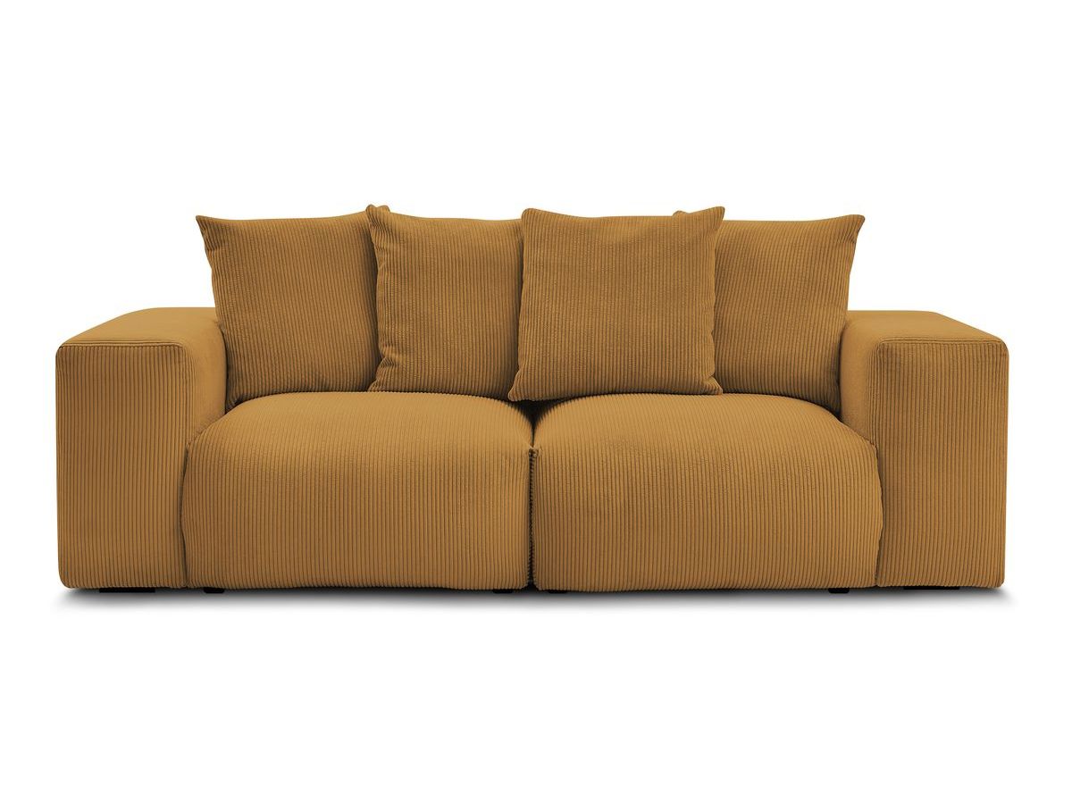 Bobochic Voltaire Sofa 3-Sitzer 248 × 100 cm Cordsamt Gelb