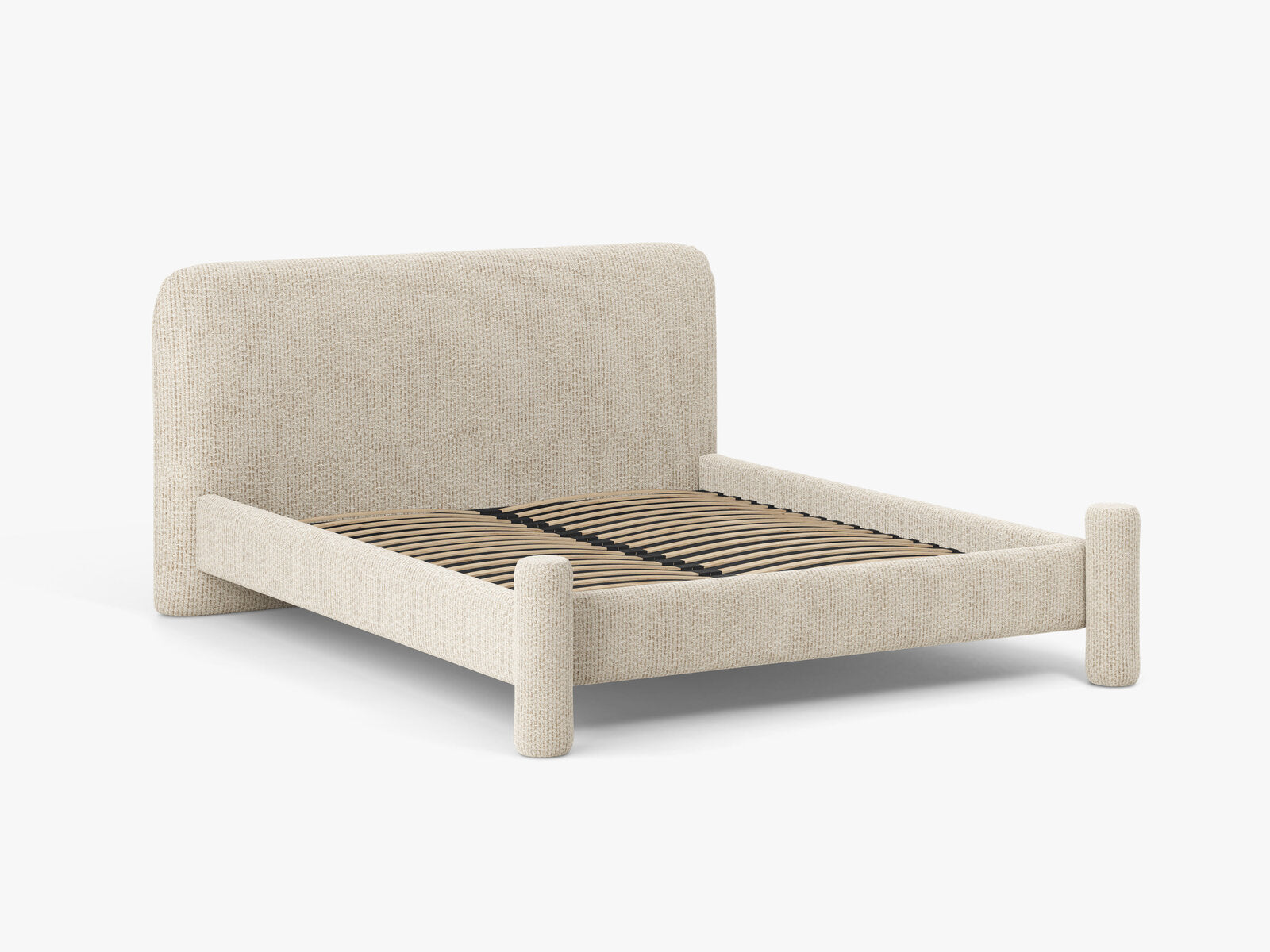 Micadoni Vera Bett mit Kopfteil Chenille Silencio Helles Beige 180x200