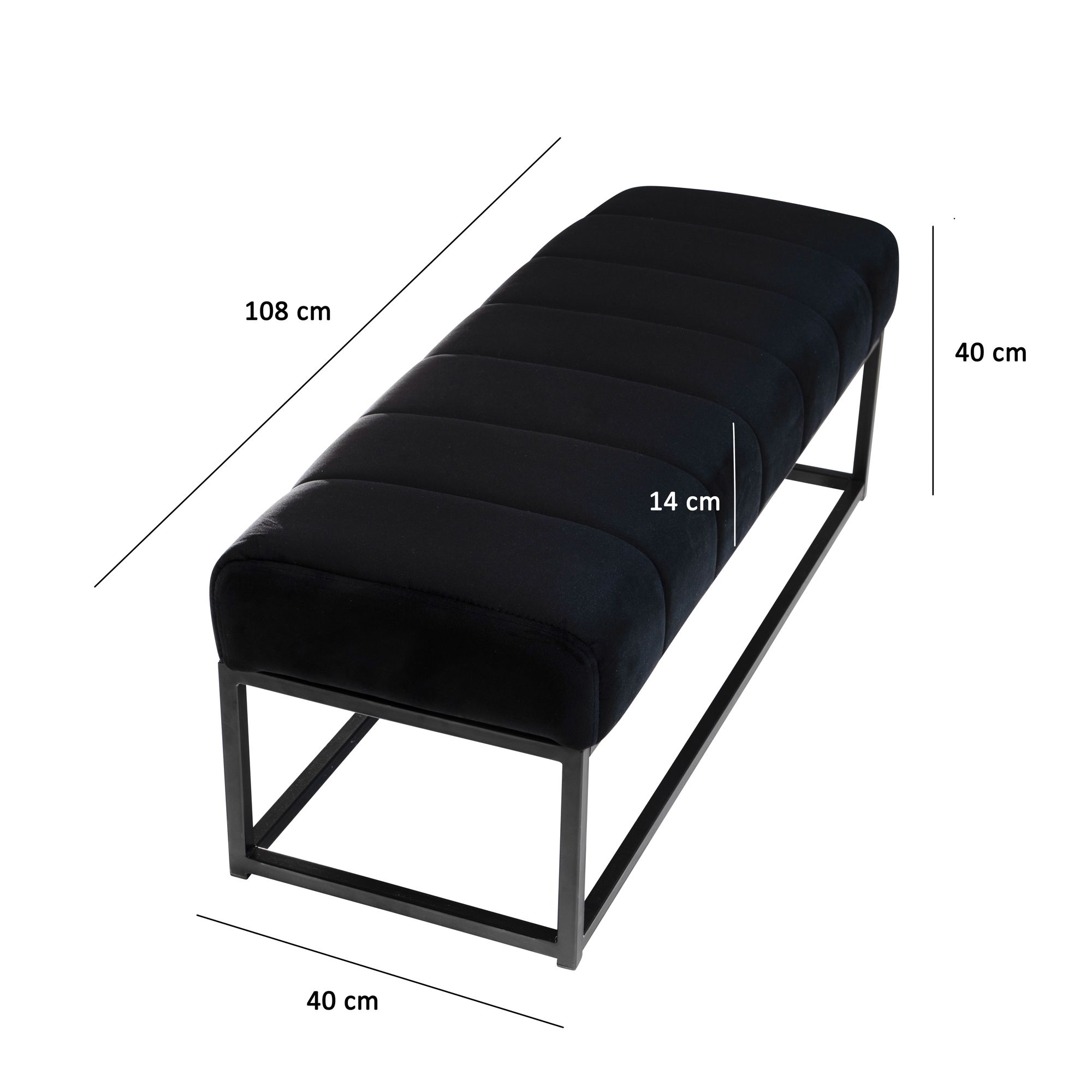 Sitzbank Hitra Polster Schwarz 108 × 40 × 40 cm