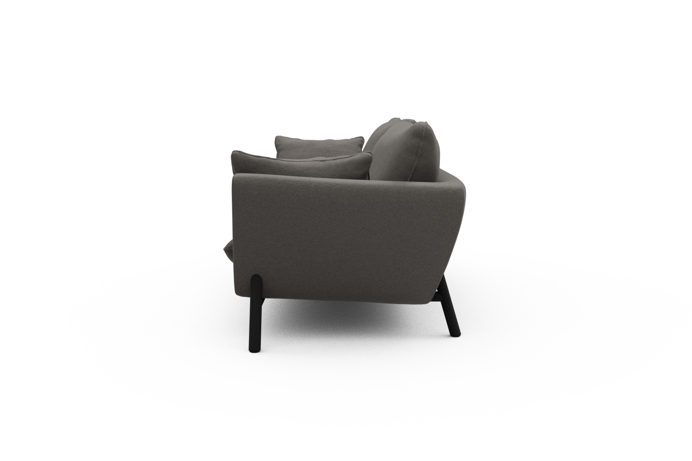 Sofa Emil 3-Sitzer Beinfarbe Eiche Schwarz Satya-Taupe