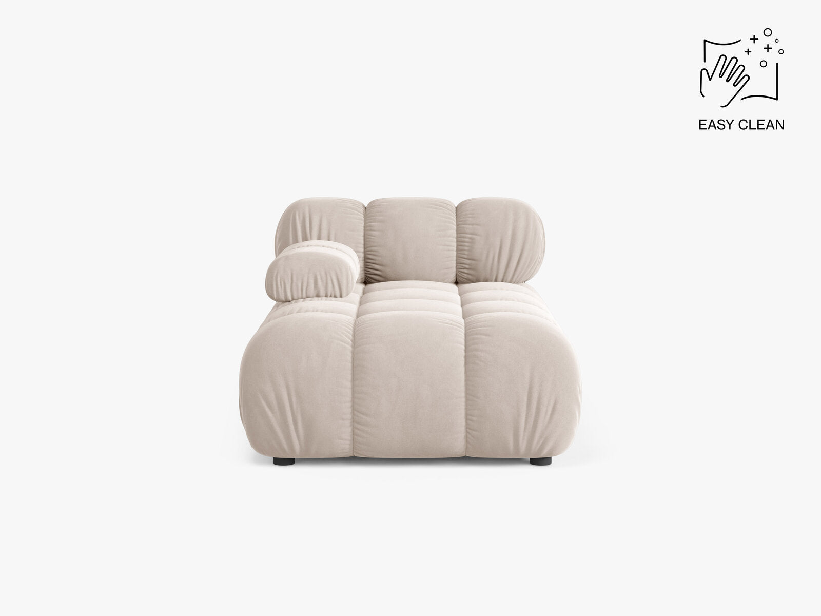 Micadoni Recamiere Bellis Links Samt Venus Helles Beige