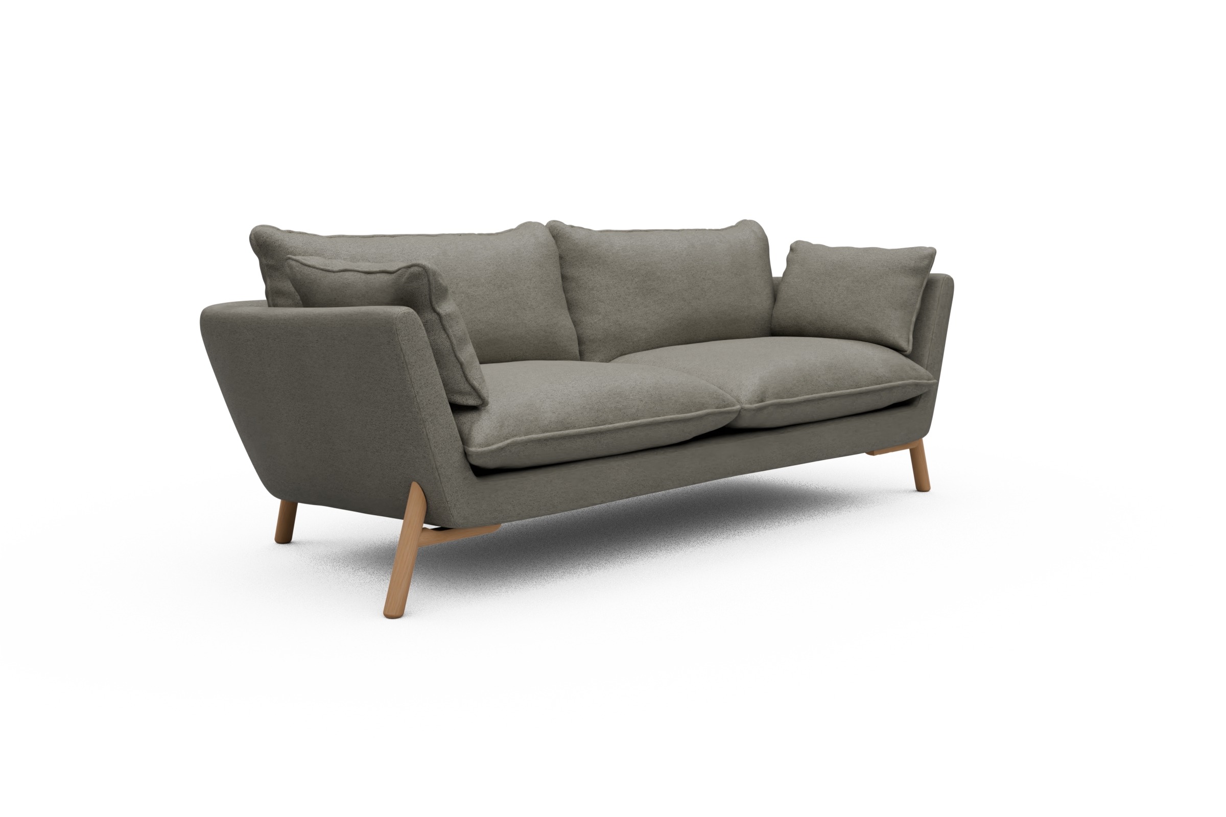 Sofa Emil PREMIUM 3-Sitzer Beinfarbe Eiche Natur Denari-Warm-Grey