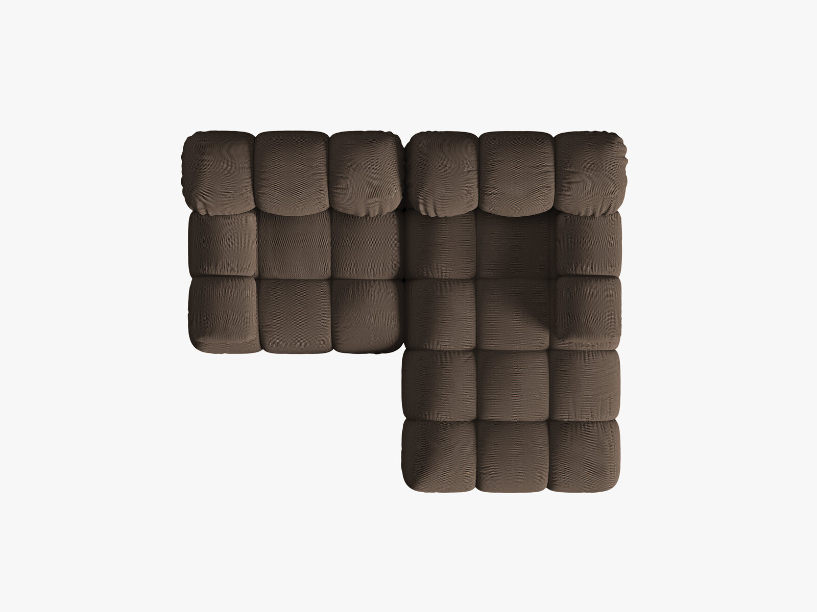 Micadoni Modulares Ecksofa Bellis 3-Sitzer Rechts 3D-Stoff Sonic Braun