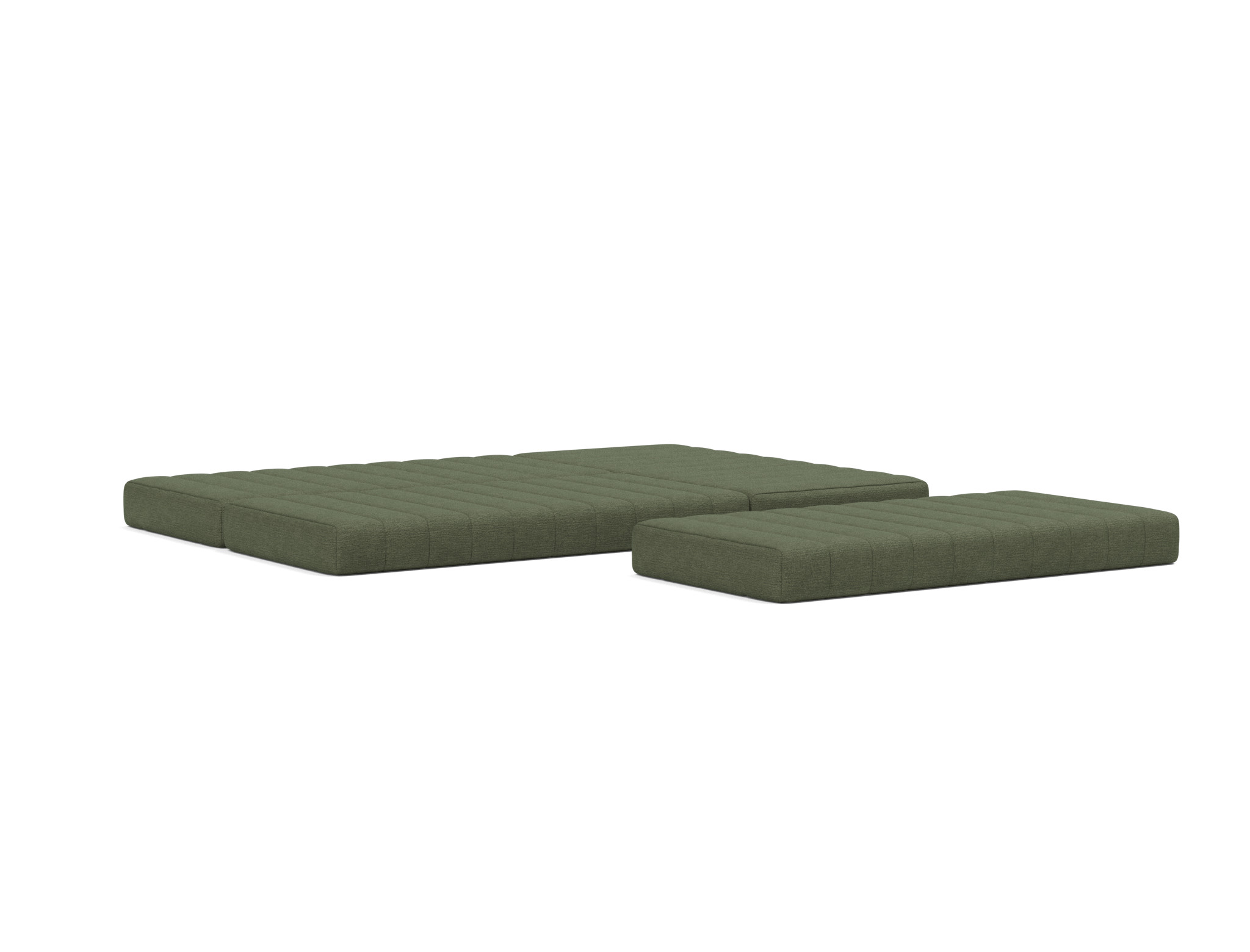 Eck-Schlafsofa CozyPad L-Form mit Armlehne Strukturierter Stoff Taura 353-Forest