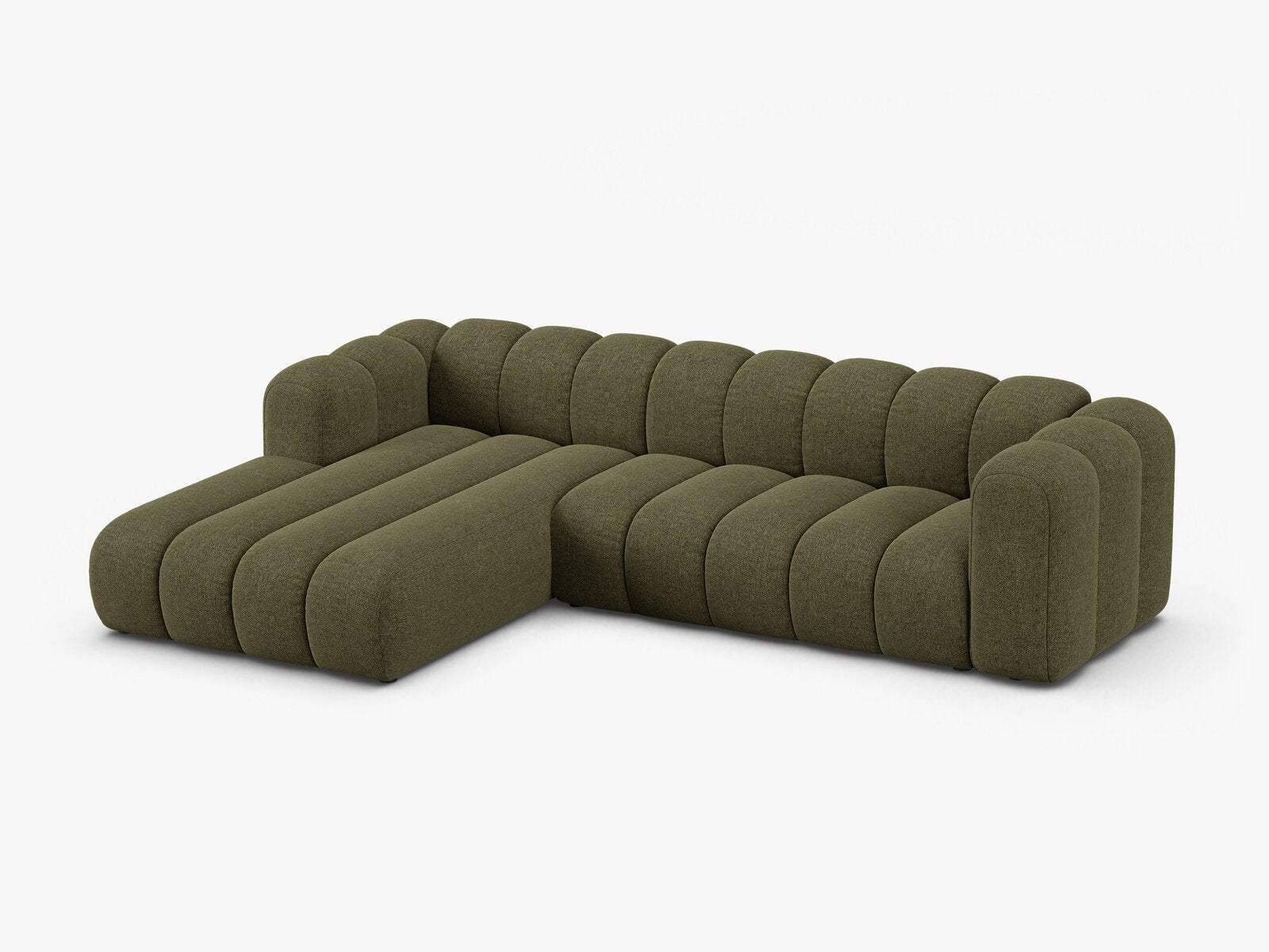 Micadoni Modulares Ecksofa Lupine 4-Sitzer Links Chenille Eden Grün