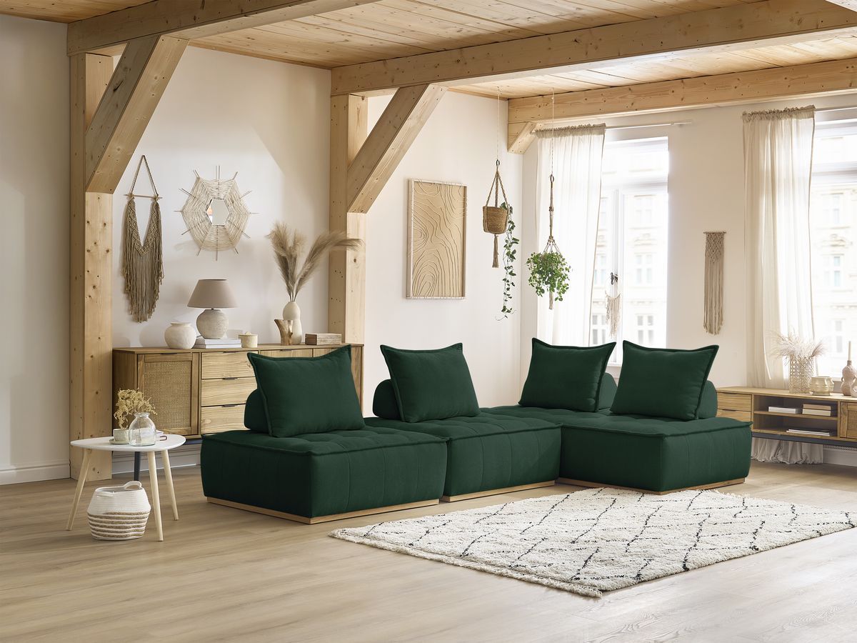 Bobochic Elisa Ecksofa Strukturstoff Grün