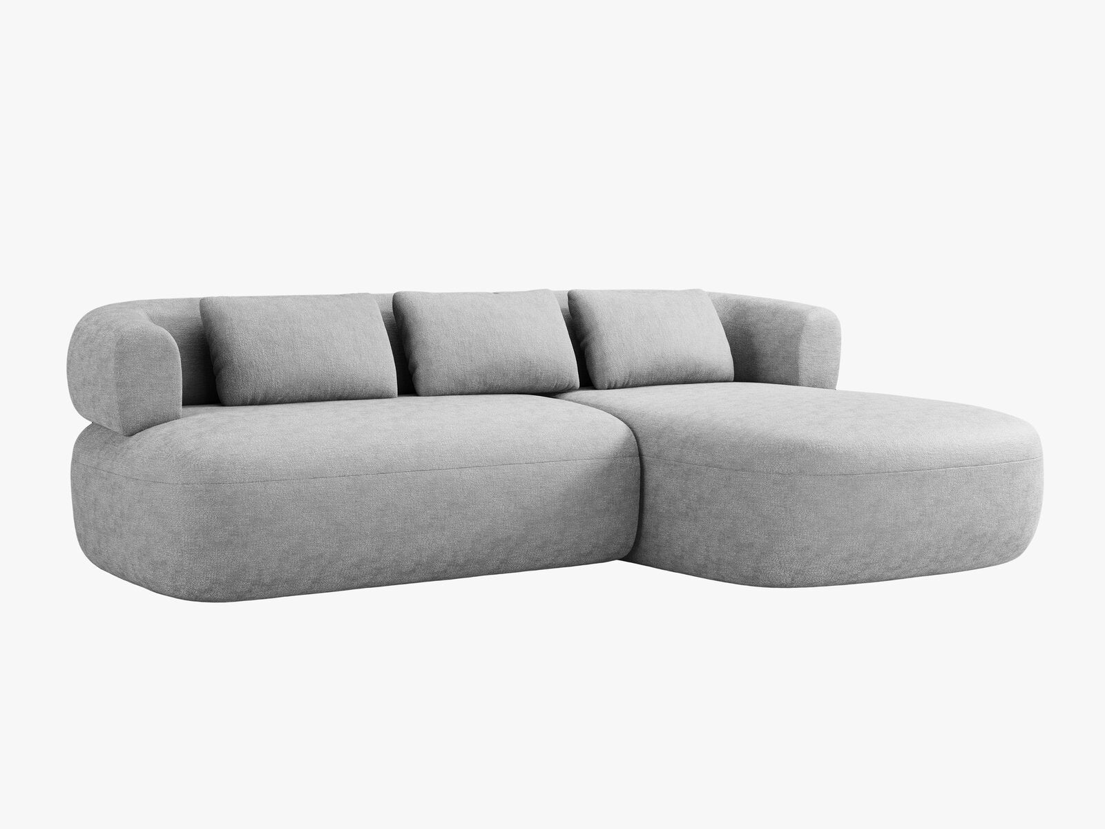 Micadoni 5-Sitzer Ecksofa Jenny Rechts Chenille Perfect Harmony Silber