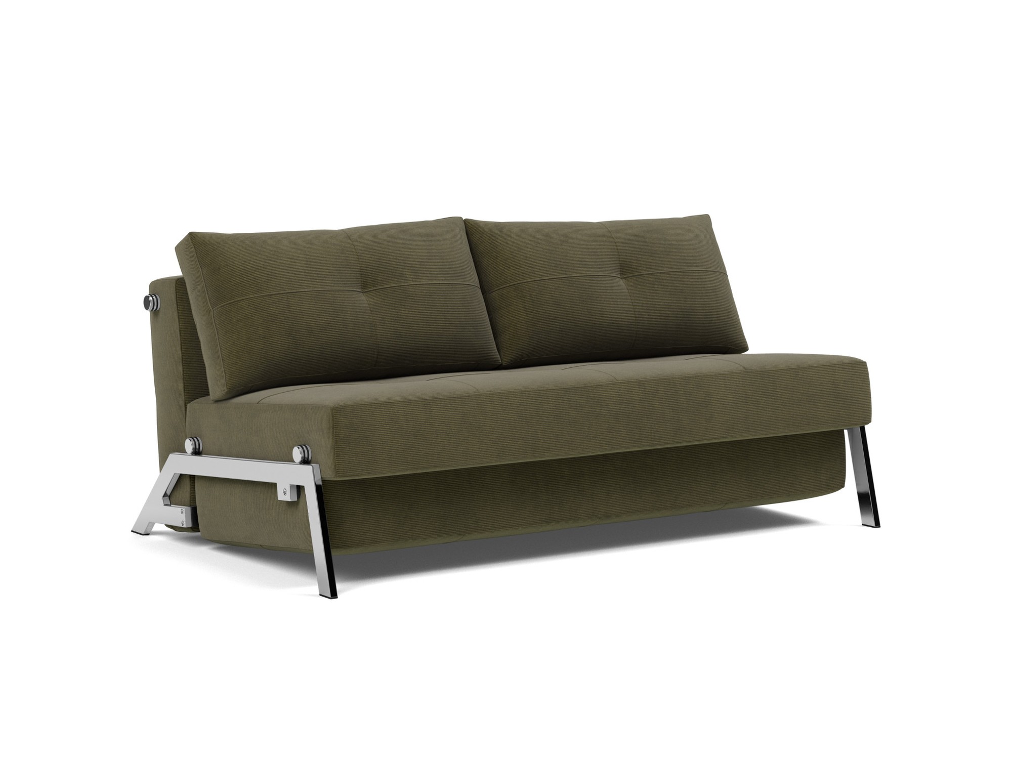 Schlafsofa Cubed 160 Kord Cordufine 316-Pine-Green Beine Chrom